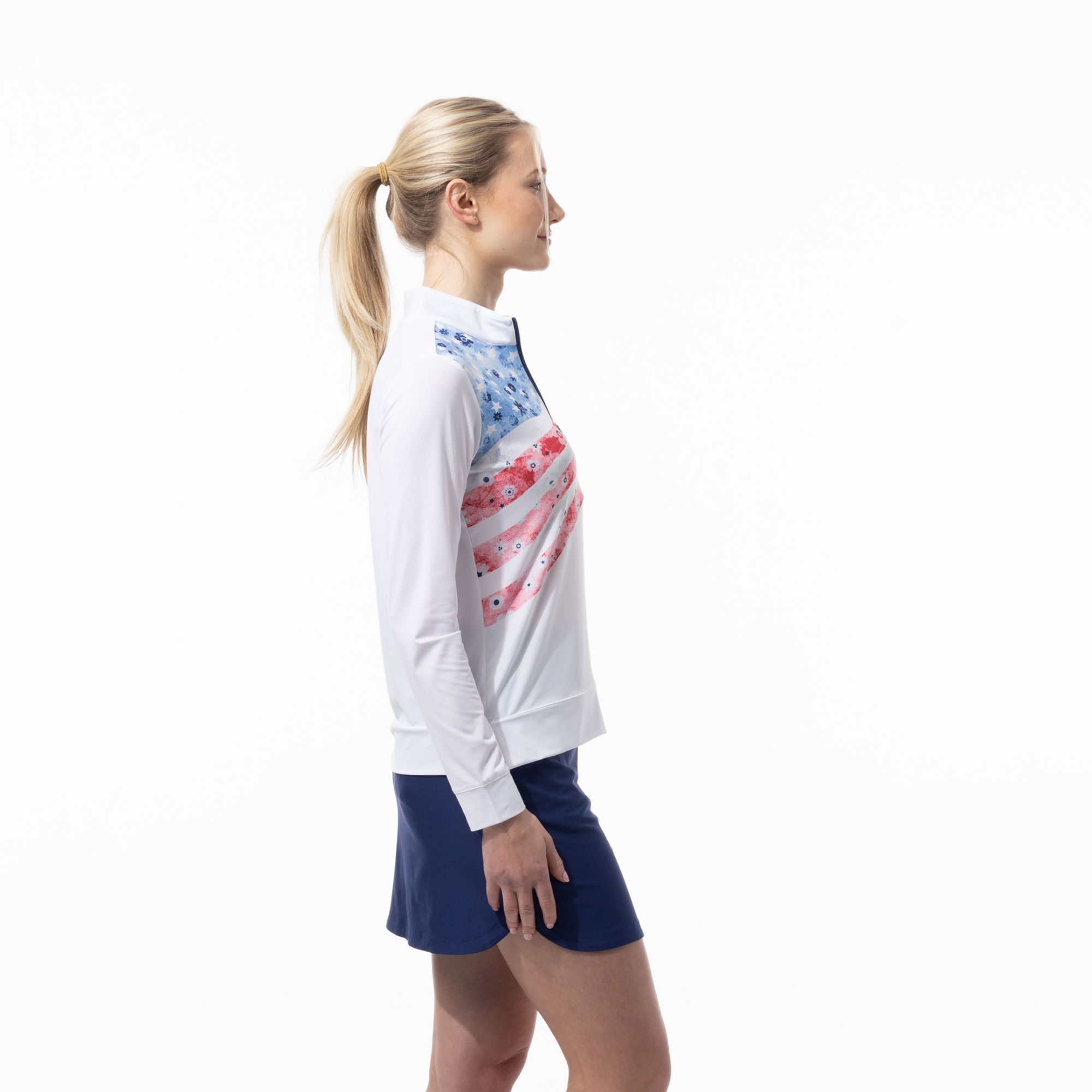 SanSoleil Women's Mélange Mini Check Golf Pullover product image
