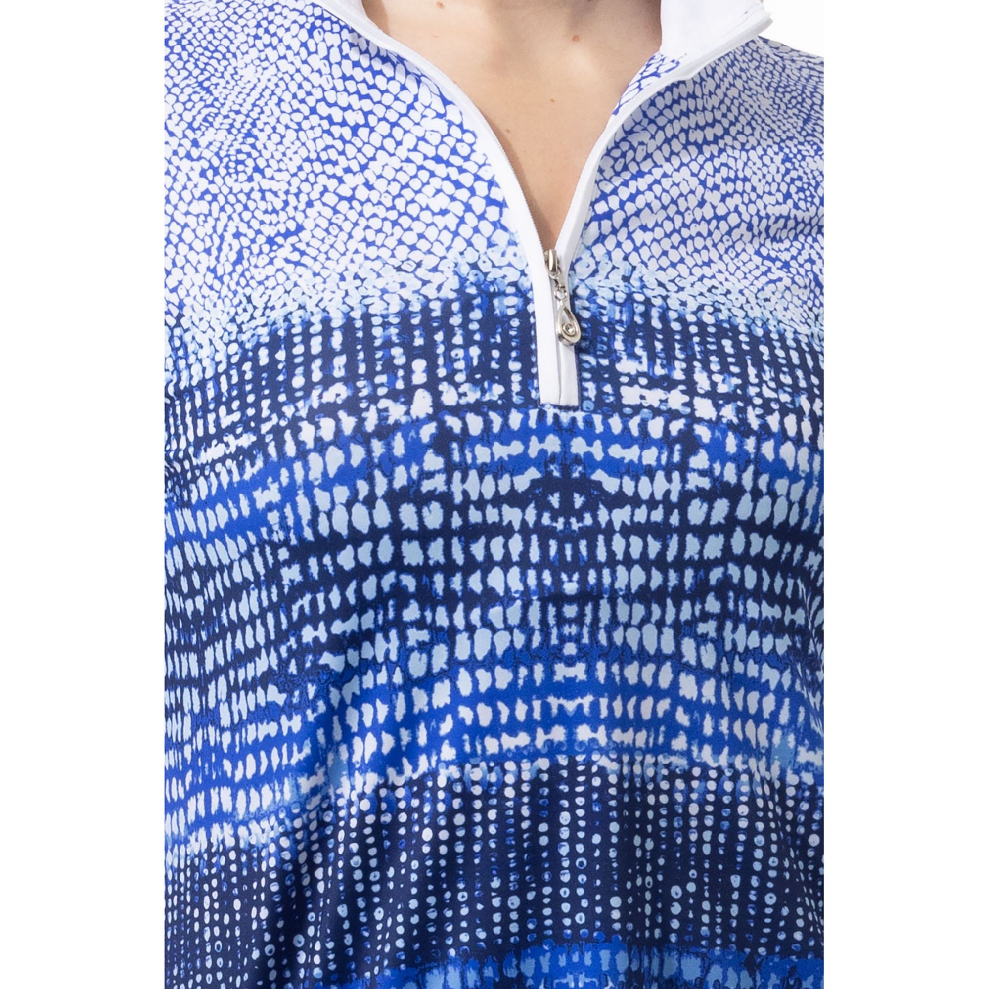 SanSoleil Women's Solcool Print Mock Neck Long Sleeve Golf Shirt product image
