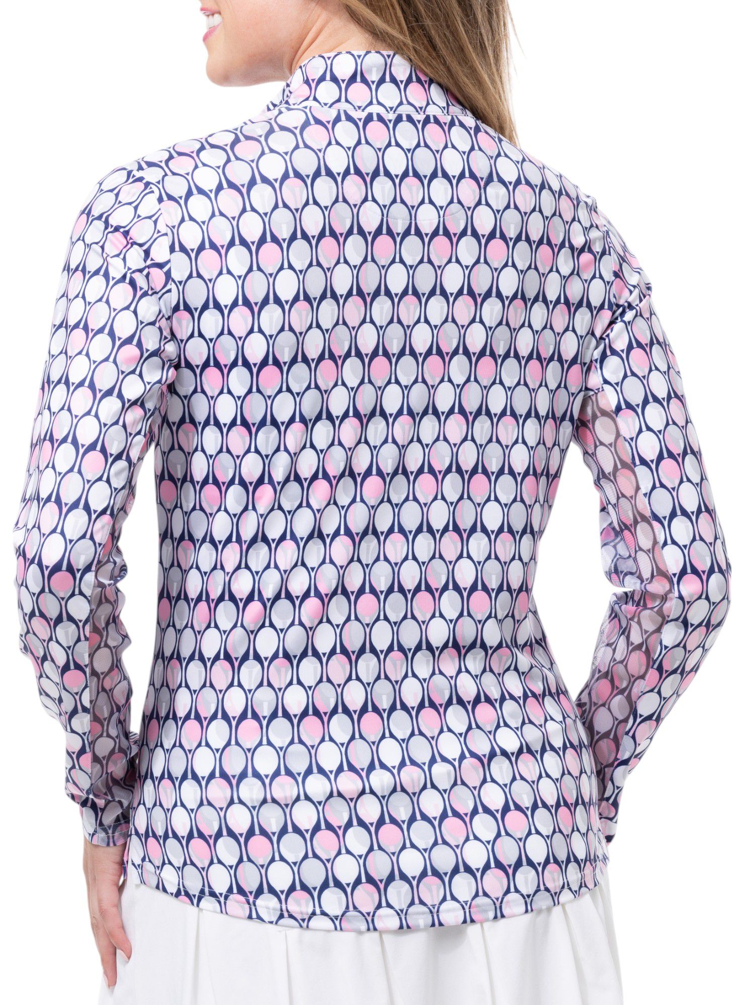 SanSoleil Women's Solcool Print Mock Neck Long Sleeve Golf Shirt product image