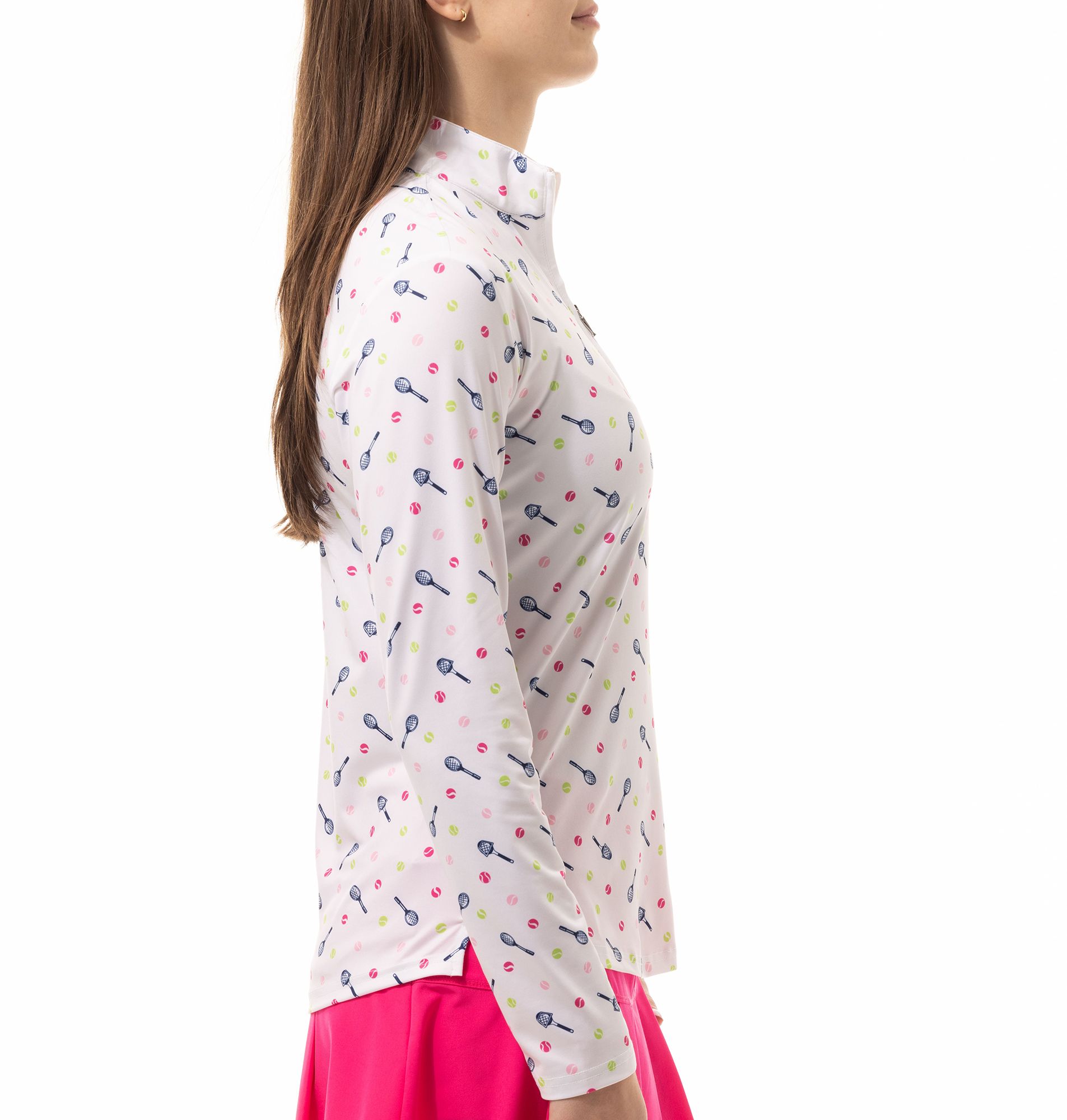 SanSoleil Women's SOLCOOL Print Mock Tennis ¼ Zip product image