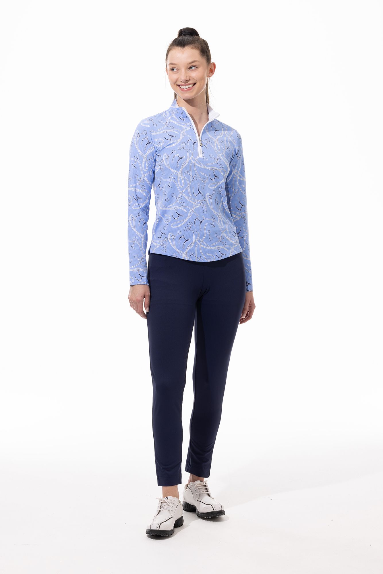 SanSoleil Women's Long Sleeve Printed Mock Neck Shirt product image
