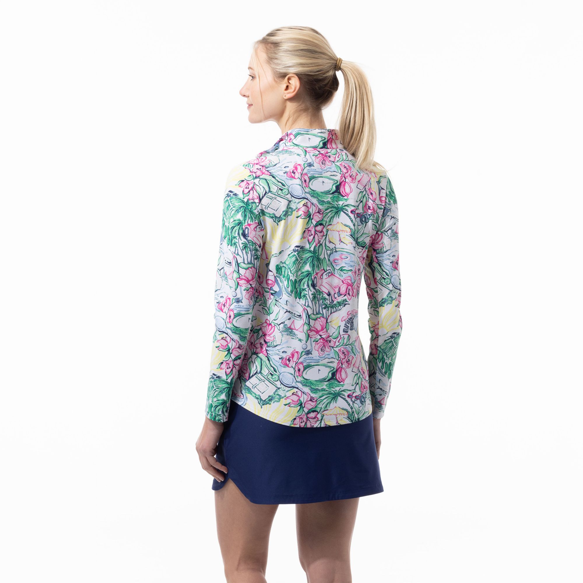 SanSoleil Women's SolTek LUX Long Sleeve Printed Mock Neck Shirt product image