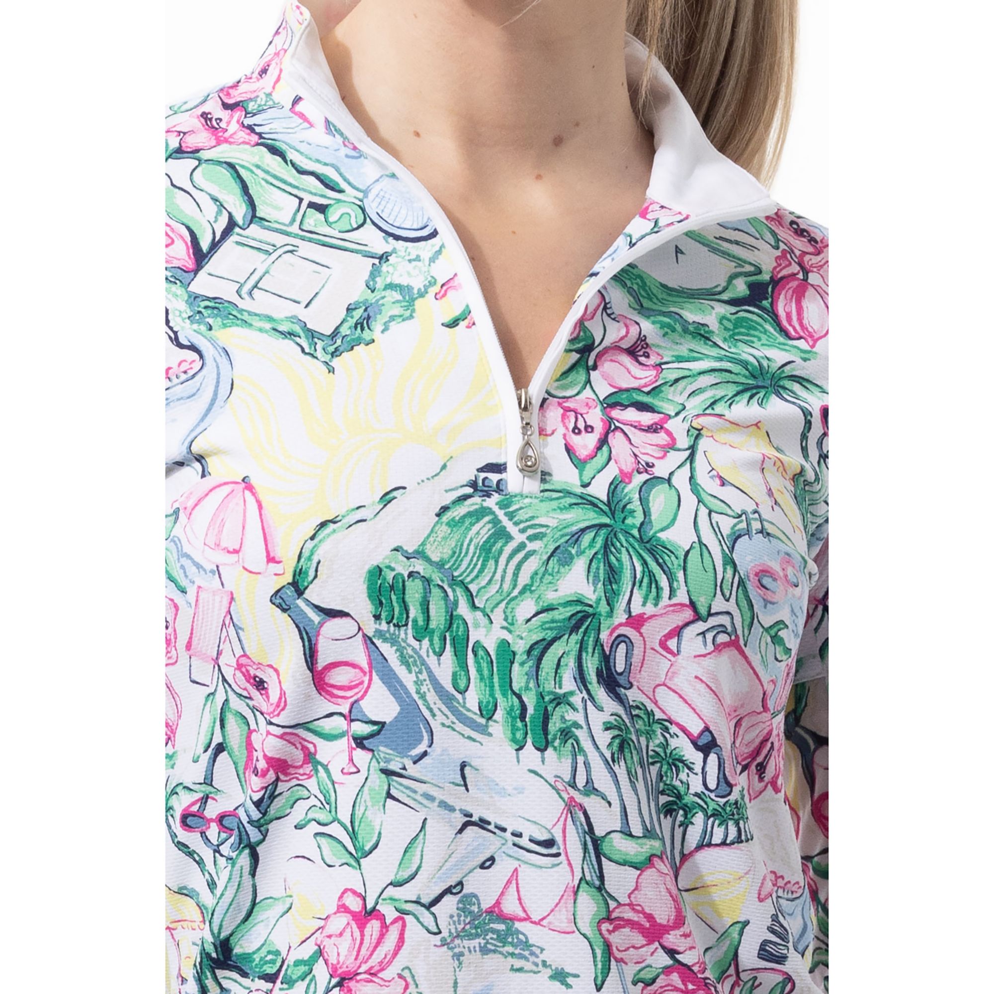 SanSoleil Women's SolTek LUX Long Sleeve Printed Mock Neck Shirt product image