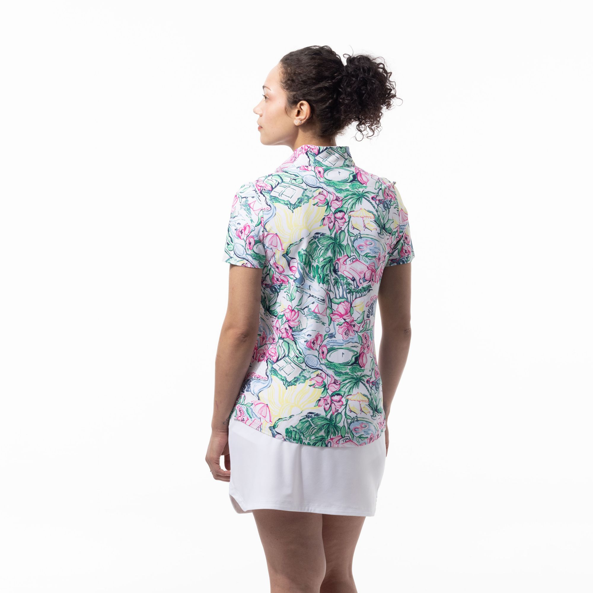 SanSoleil Women's SolTek LUX Mock Neck Short Sleeve Golf Polo product image