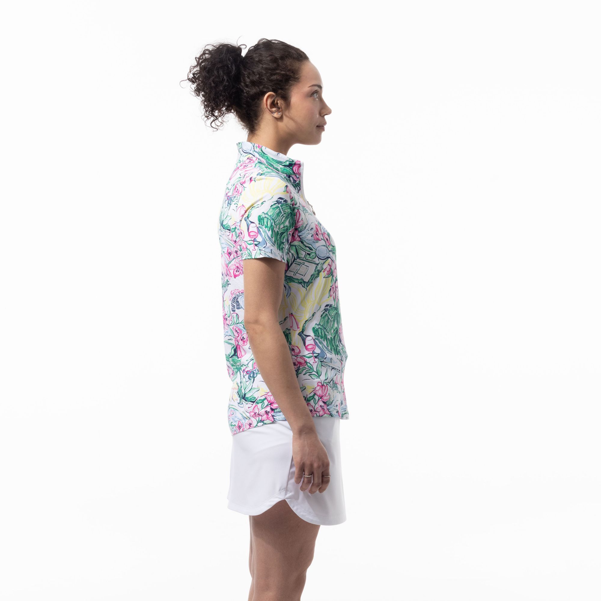 SanSoleil Women's SolTek LUX Mock Neck Short Sleeve Golf Polo product image