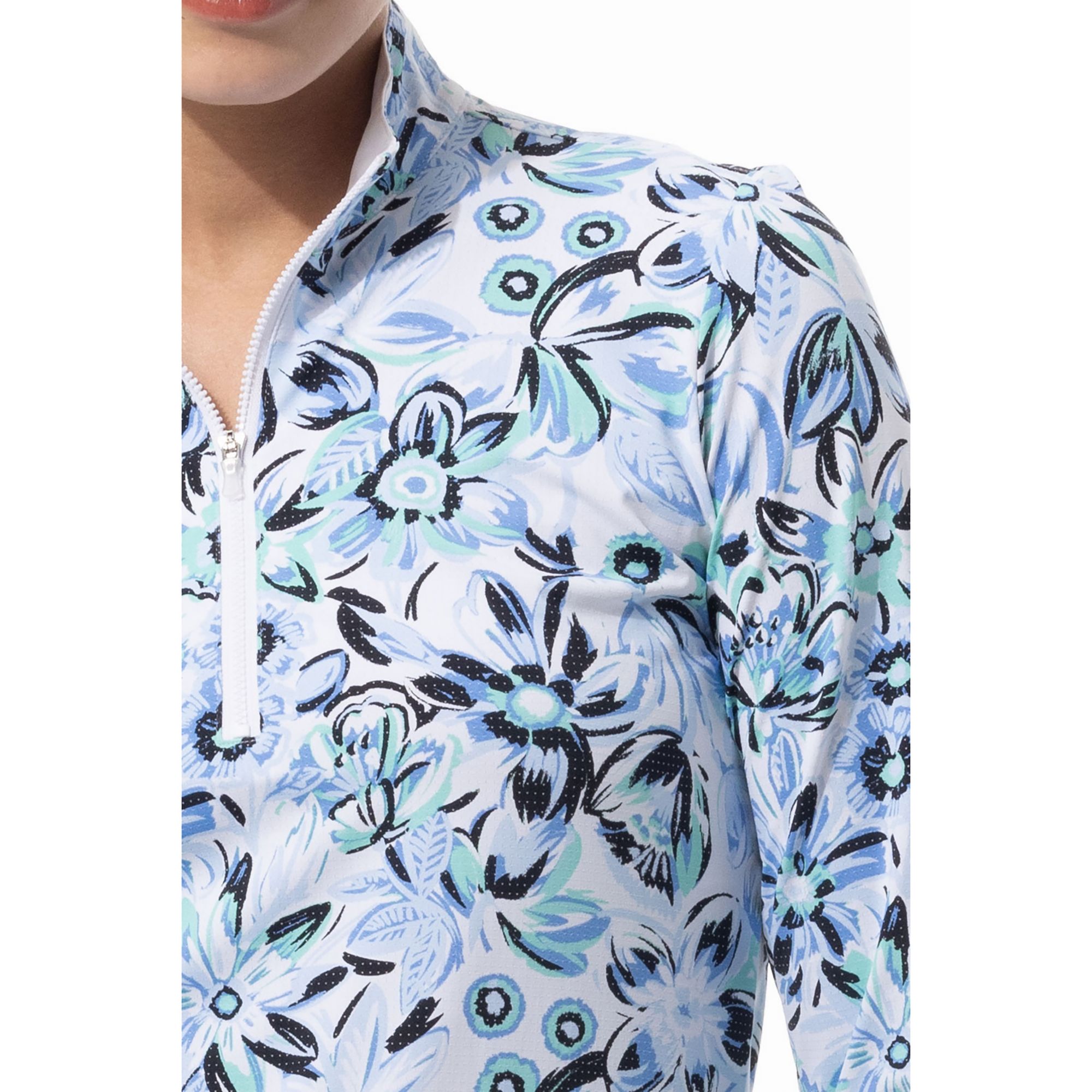 SanSoleil Women's SolAir Long Sleeve Print Golf Mock Neck product image