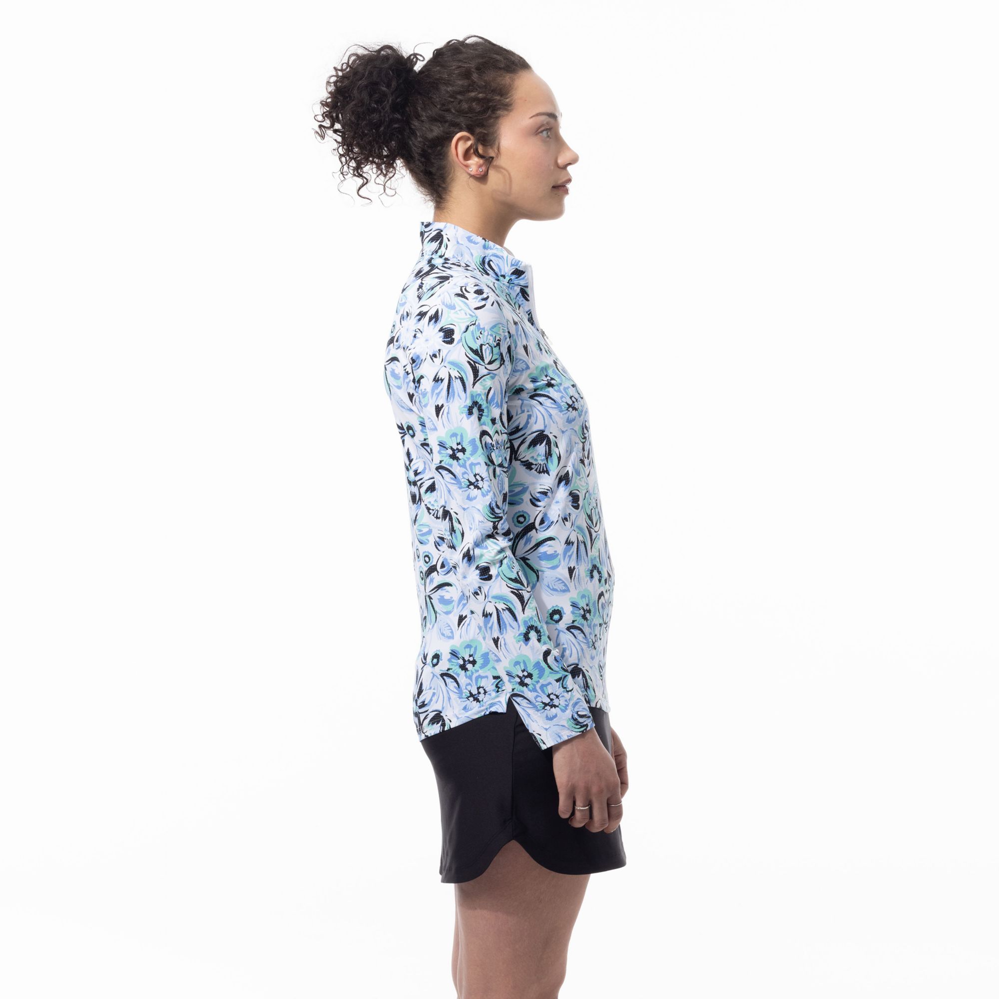 SanSoleil Women's SolAir Long Sleeve Print Golf Mock Neck product image