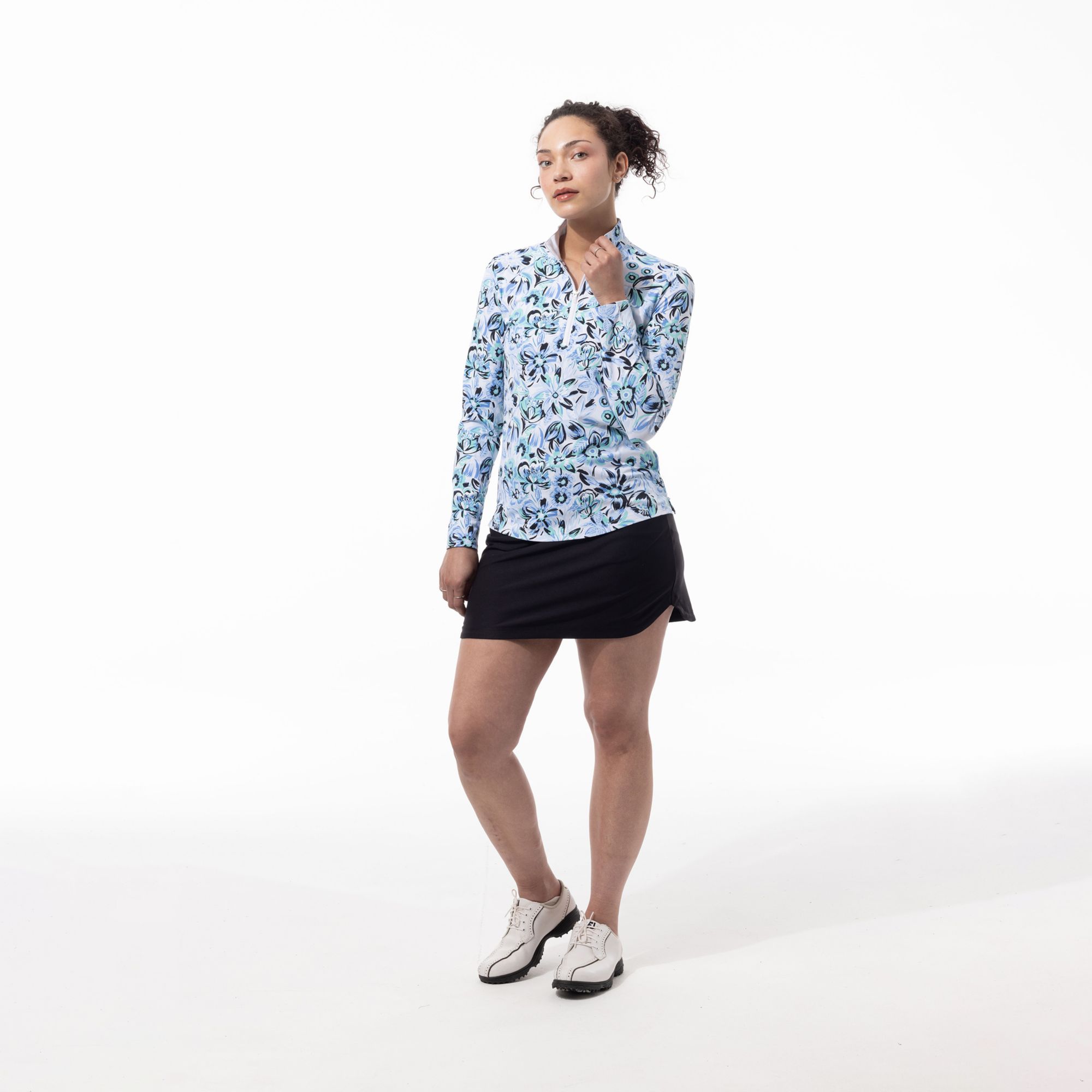 SanSoleil Women's SolAir Long Sleeve Print Golf Mock Neck product image