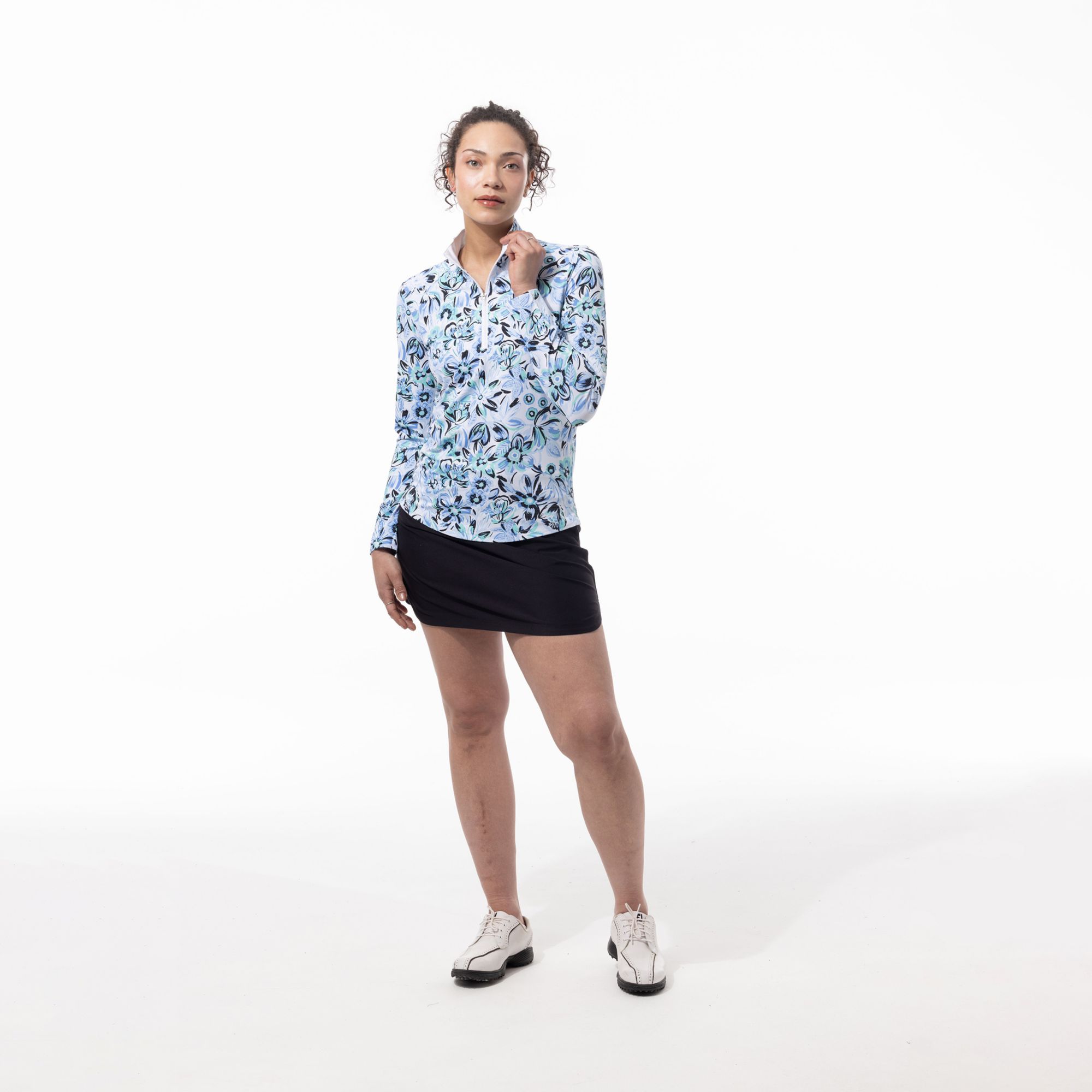 SanSoleil Women's SolAir Long Sleeve Print Golf Mock Neck product image