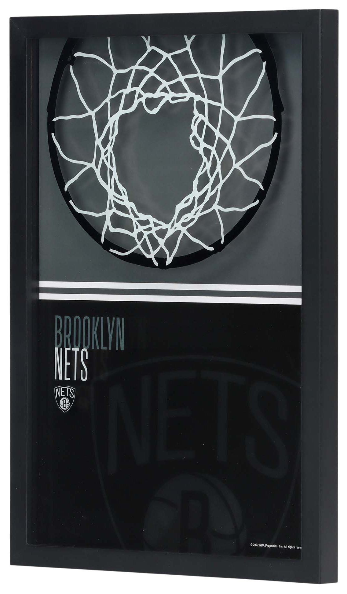 Open Road Brooklyn Nets Basketball Hoop Block Printed Glass Wall Decor product image