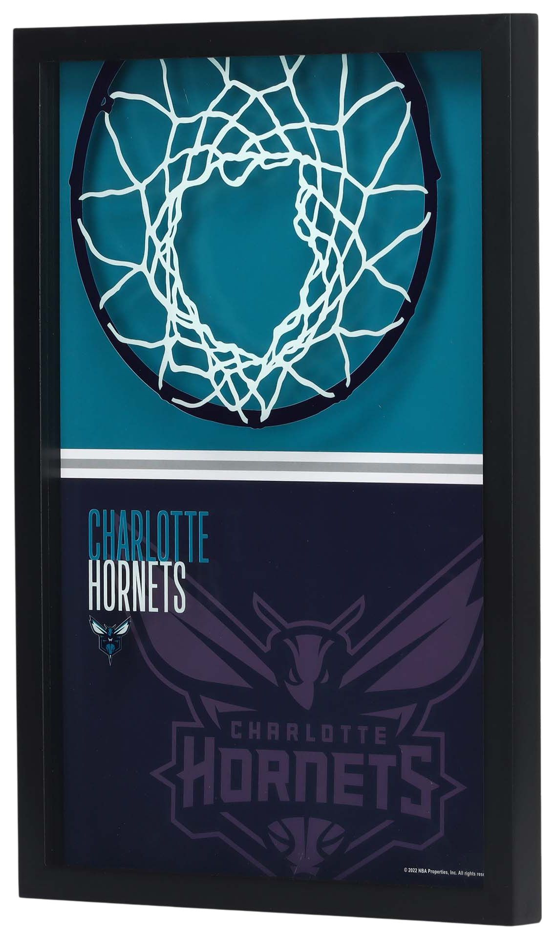 Open Road Charlotte Hornets Basketball Hoop Block Printed Glass Wall Decor product image