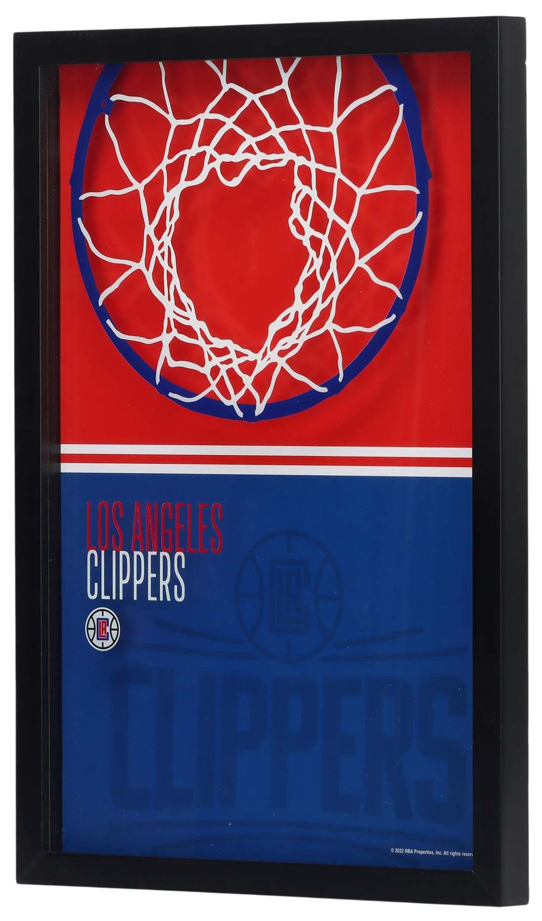 Open Road Los Angeles Clippers Basketball Hoop Block Printed Glass Wall Decor product image