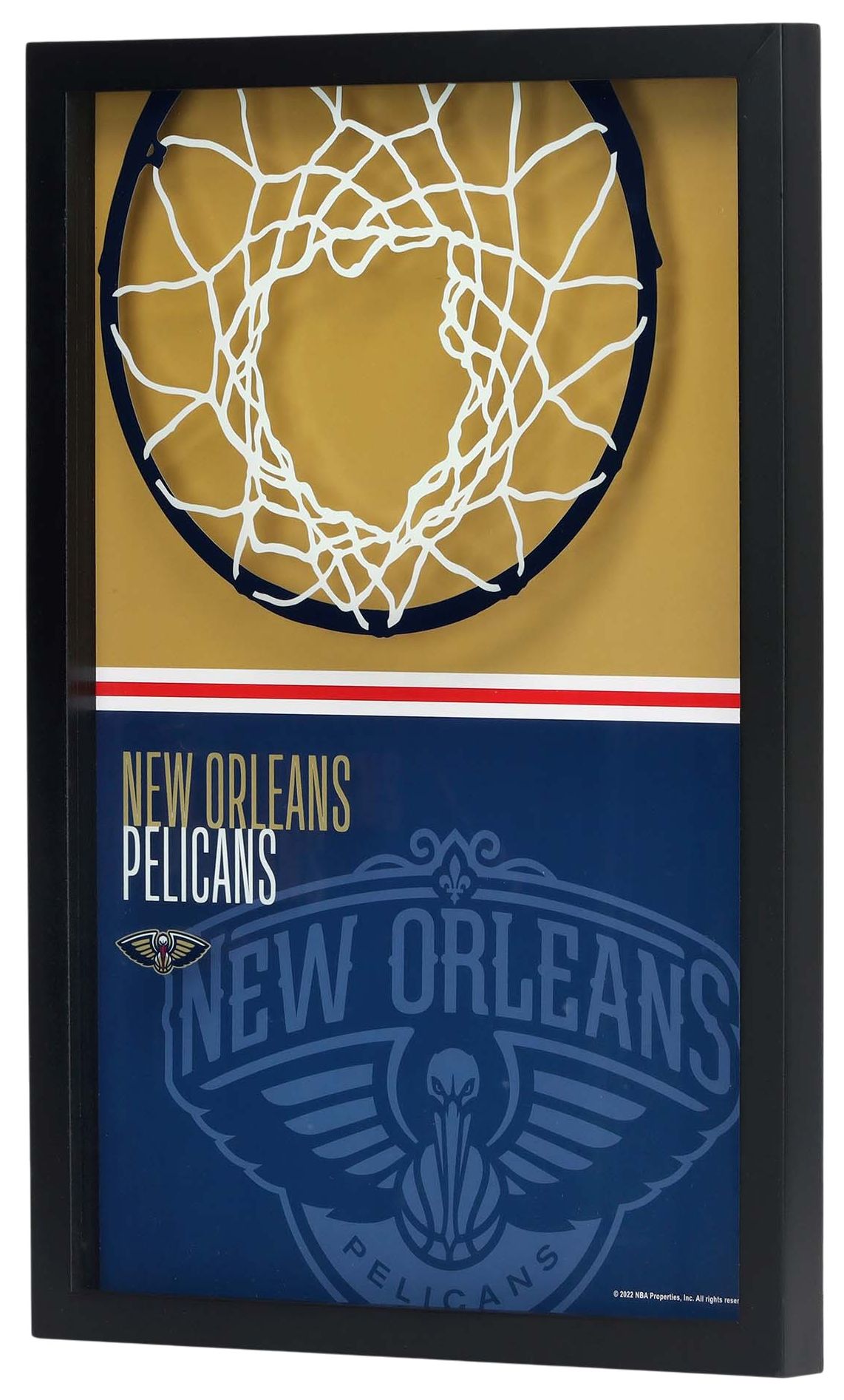 Open Road New Orleans Pelicans Basketball Hoop Block Printed Glass Wall Decor product image