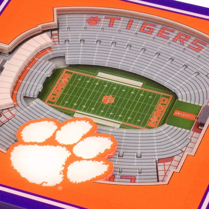 You The Fan Clemson Tigers 3d Stadium Views Coaster Set