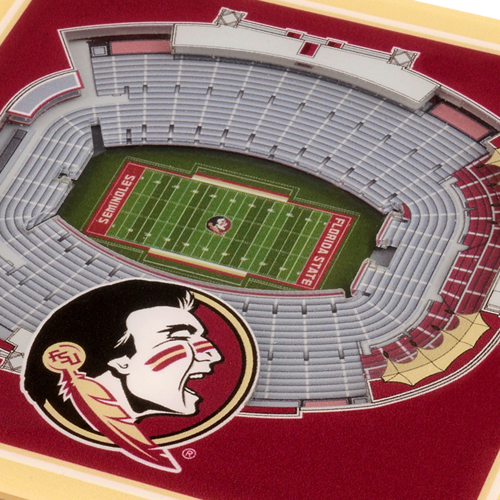 You the Fan Florida State Seminoles 3D Stadium Views Coaster Set