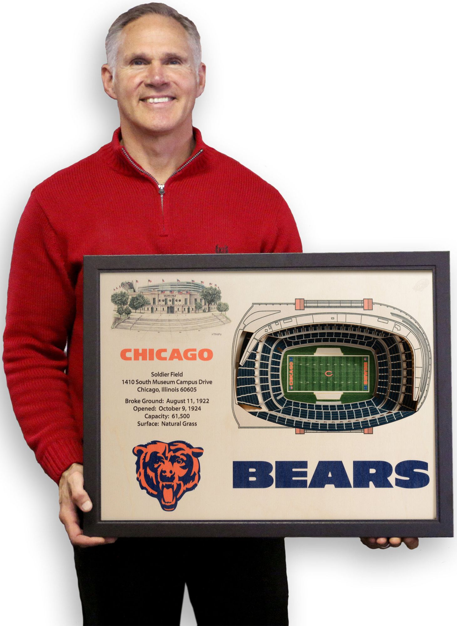 YouTheFan Chicago Bears 25-Layer StadiumViews 3D Wall Art product image