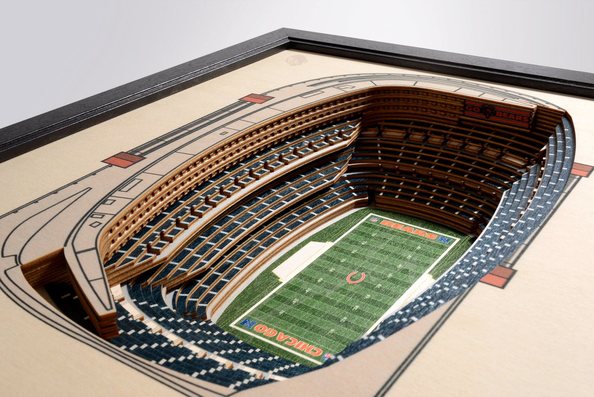 YouTheFan Chicago Bears 25-Layer StadiumViews 3D Wall Art product image