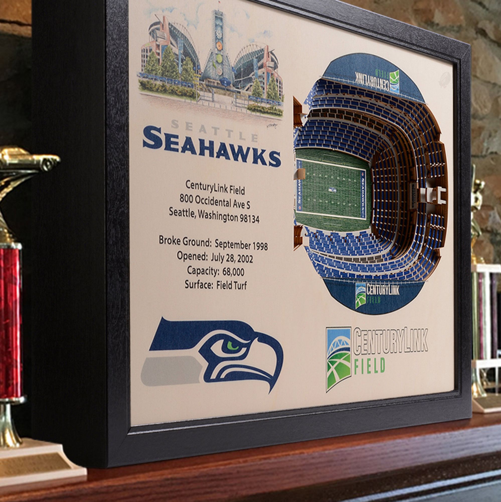 YouTheFan Seattle Seahawks 25-Layer StadiumViews 3D Wall Art product image