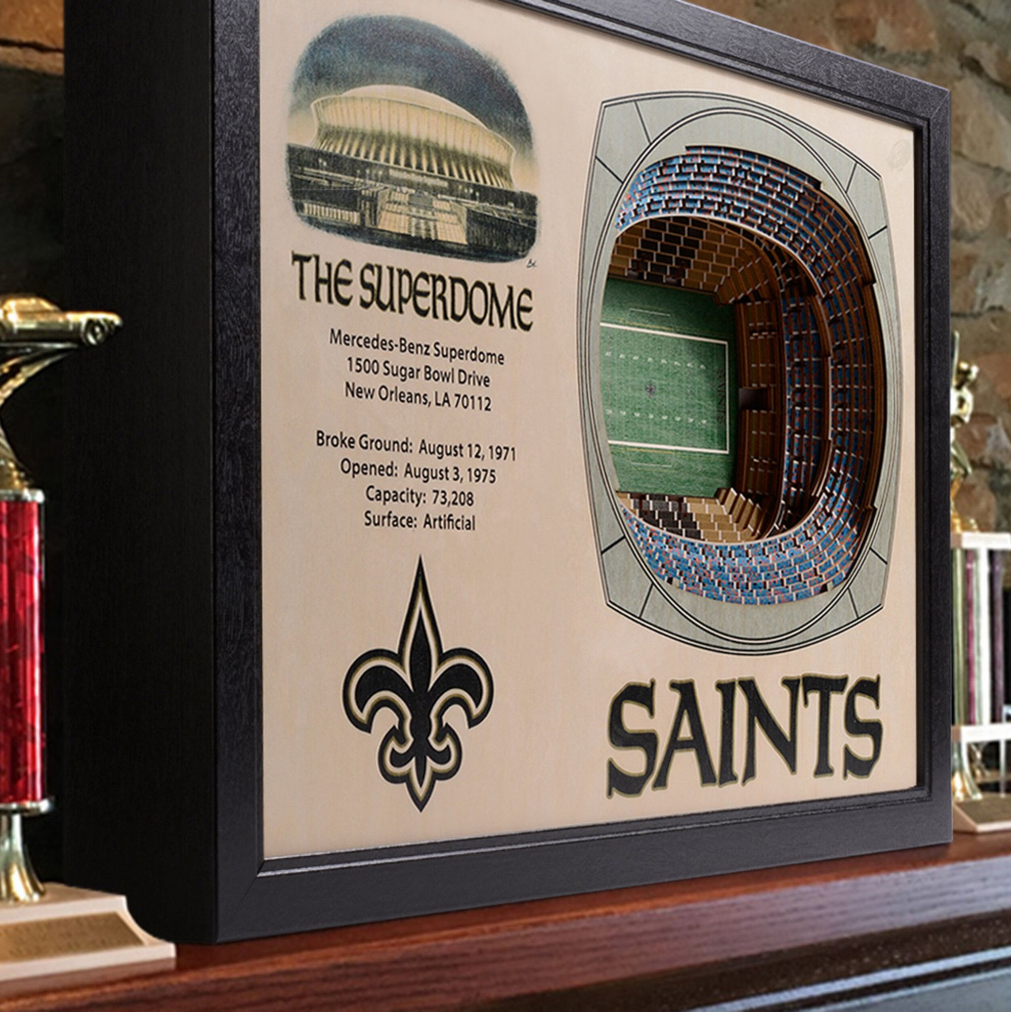 YouTheFan New Orleans Saints 25-Layer StadiumViews 3D Wall Art product image