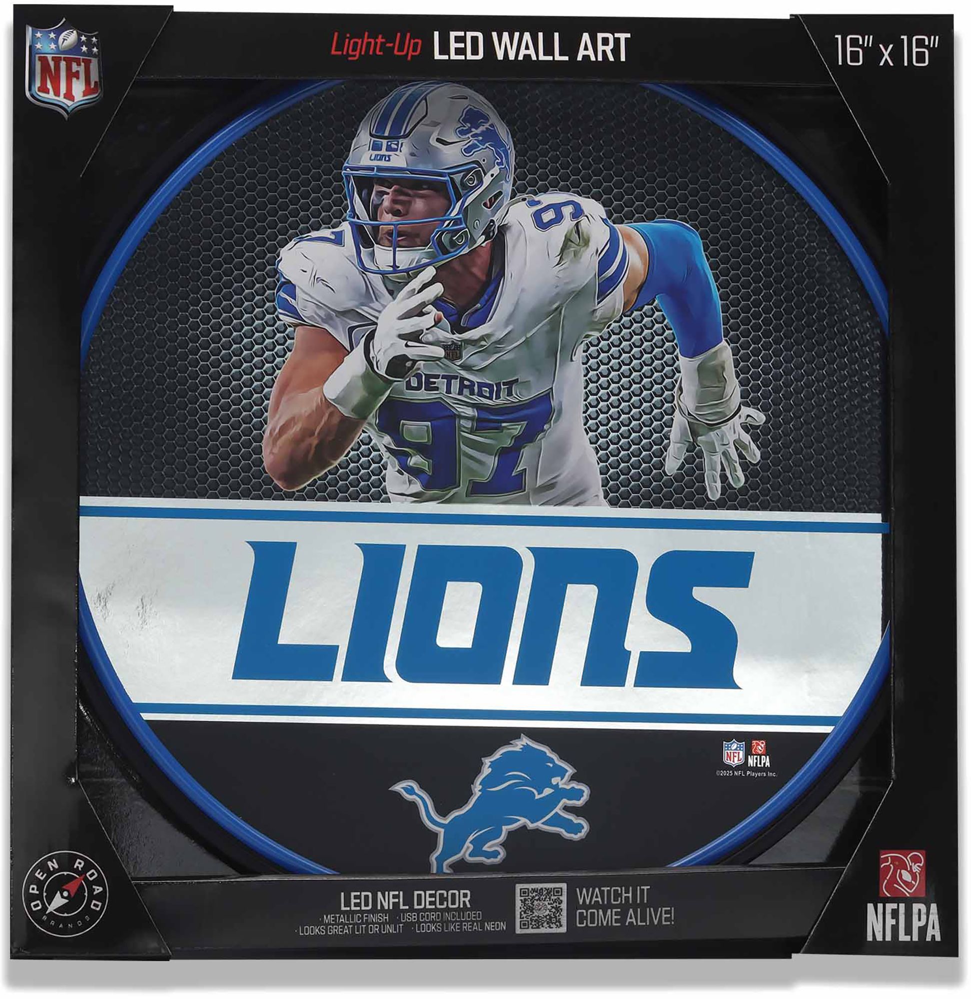 Open Road Detroit Lions Aidan Hutchinson LED Sign product image
