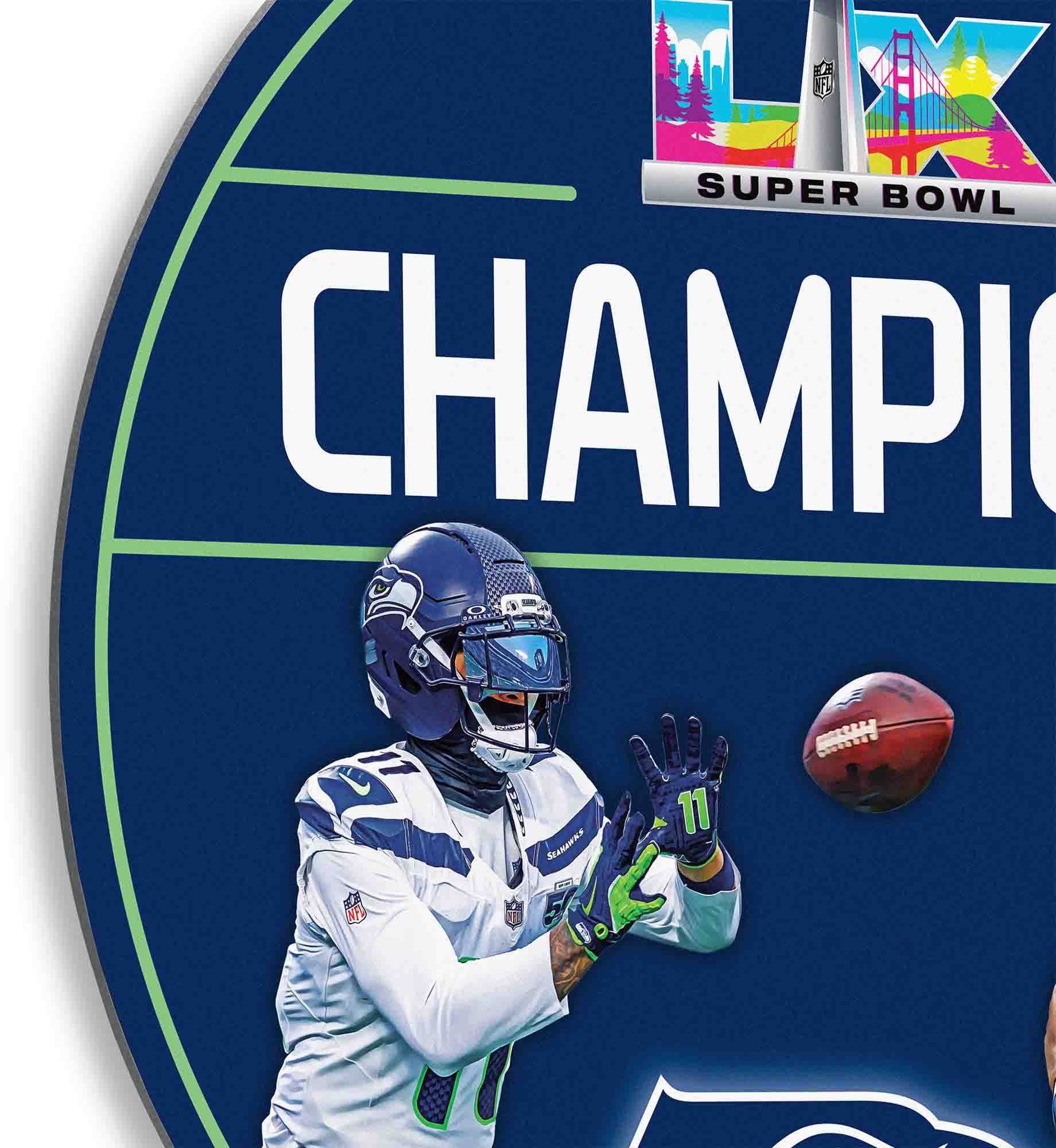 Open Road 2025-26 Super Bowl LX Champions Seattle Seahawks Small Metal Sign product image