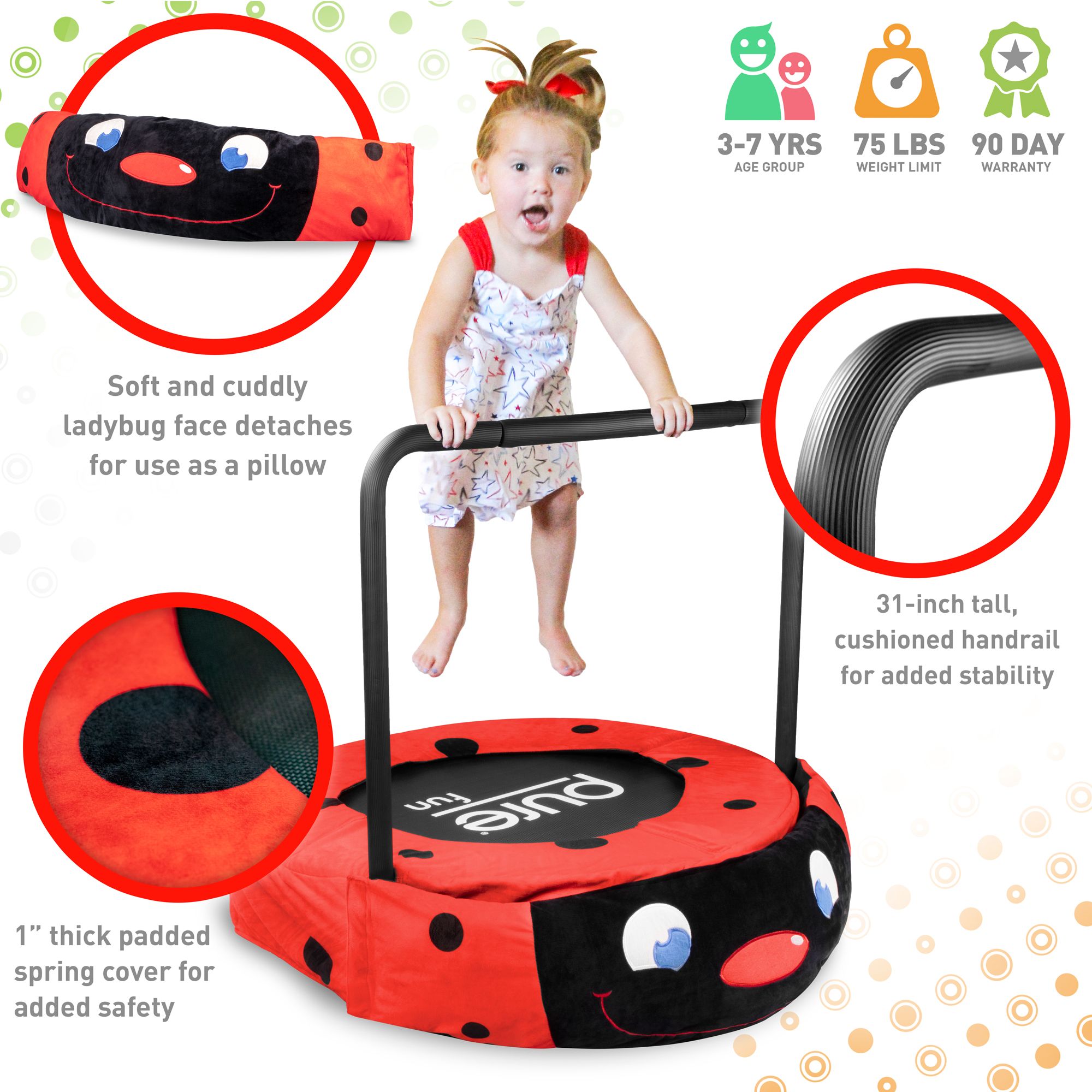 Pure Fun Lady Bug Plush Jumper Trampoline product image
