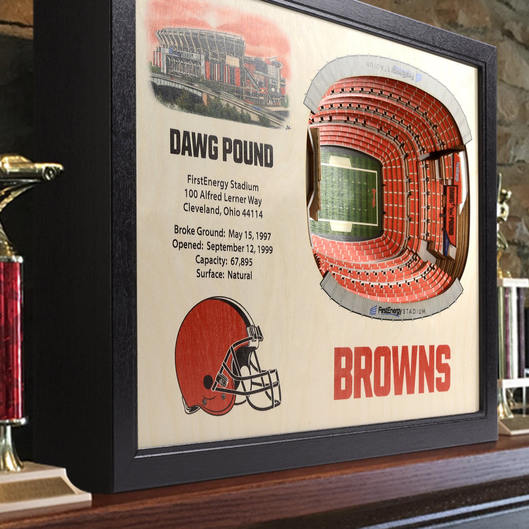YouTheFan Cleveland Browns 25-Layer StadiumViews 3D Wall Art product image