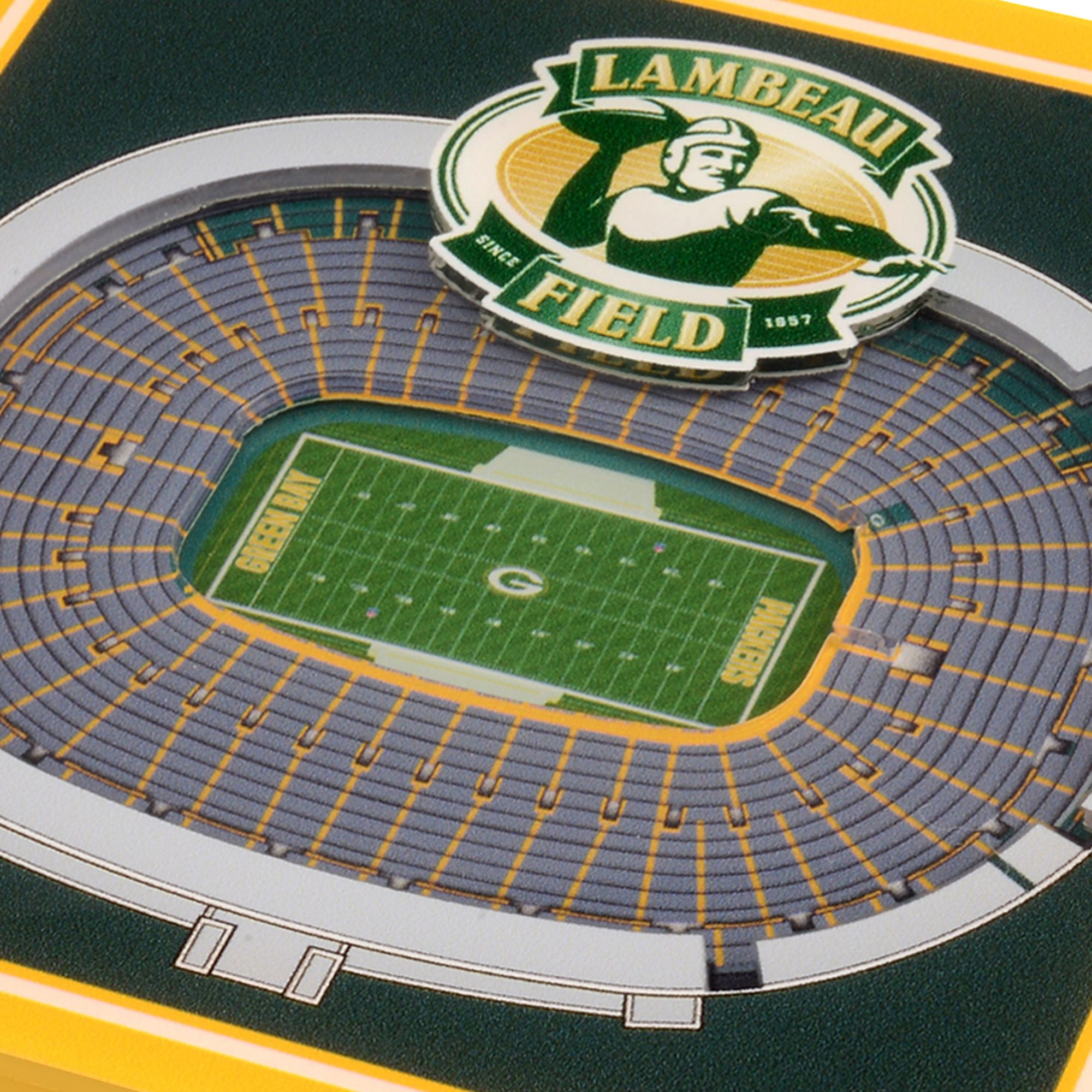 YouTheFan Green Bay Packers Stadium View Coaster Set product image