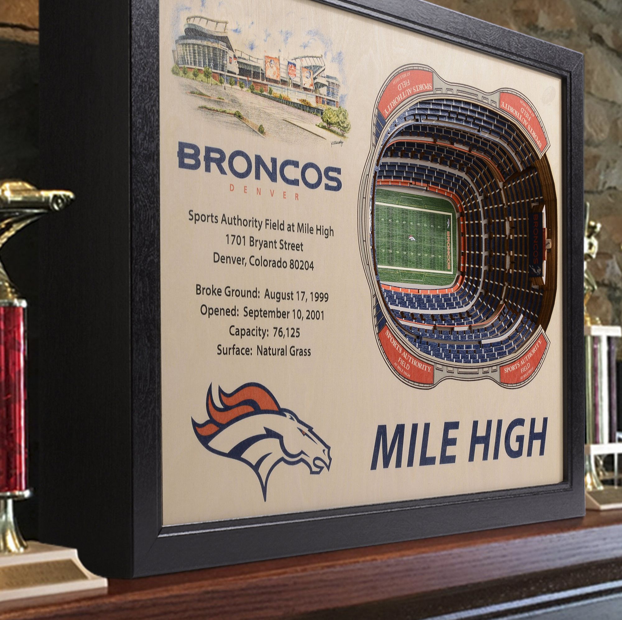 You the Fan Denver Broncos 25-Layer StadiumViews 3D Wall Art product image