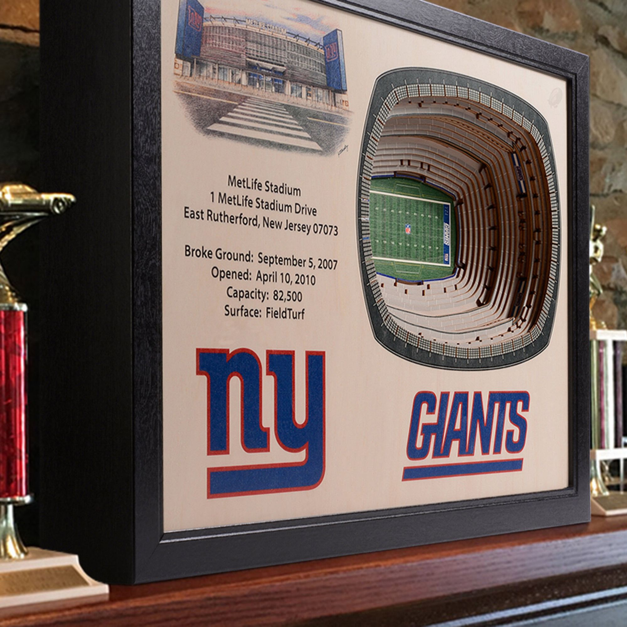 YouTheFan New York Giants 25-Layer StadiumViews 3D Wall Art product image