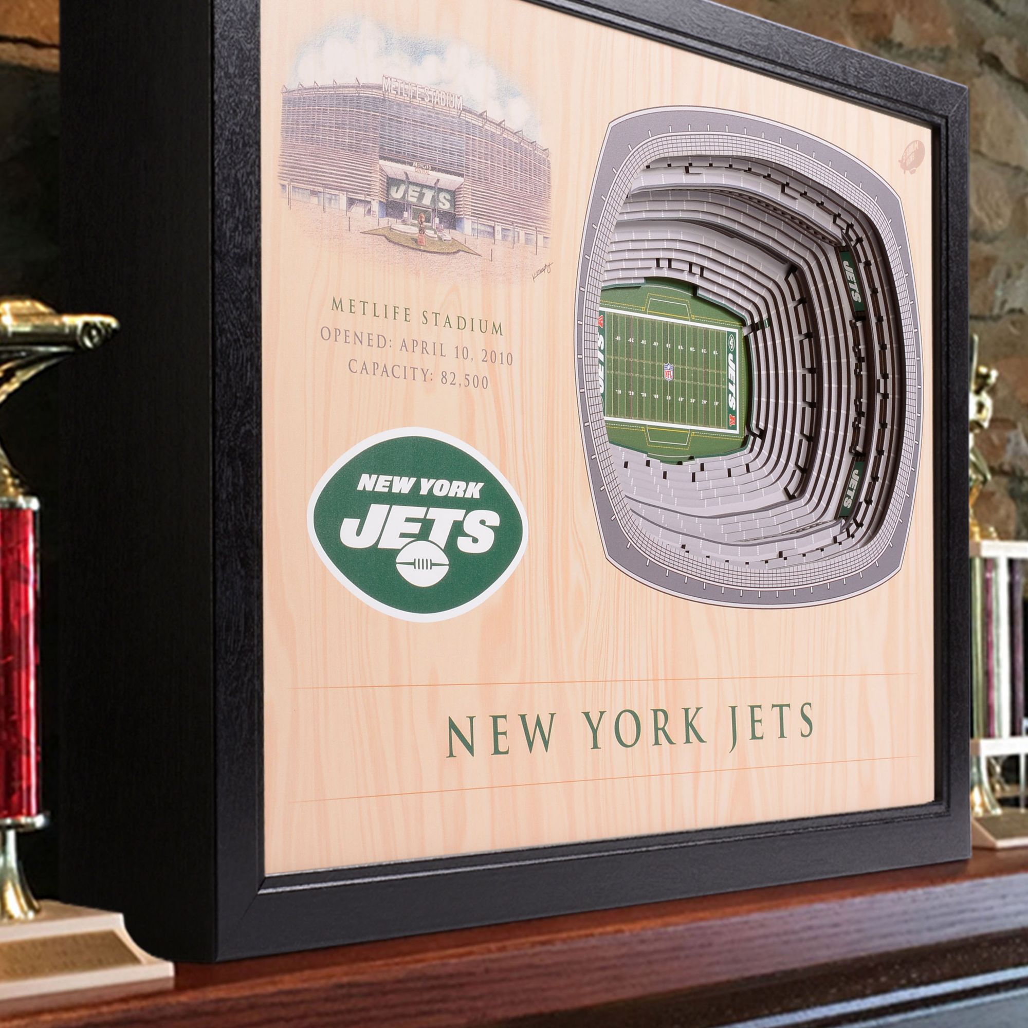 YouTheFan New York Jets 25-Layer StadiumViews 3D Wall Art product image