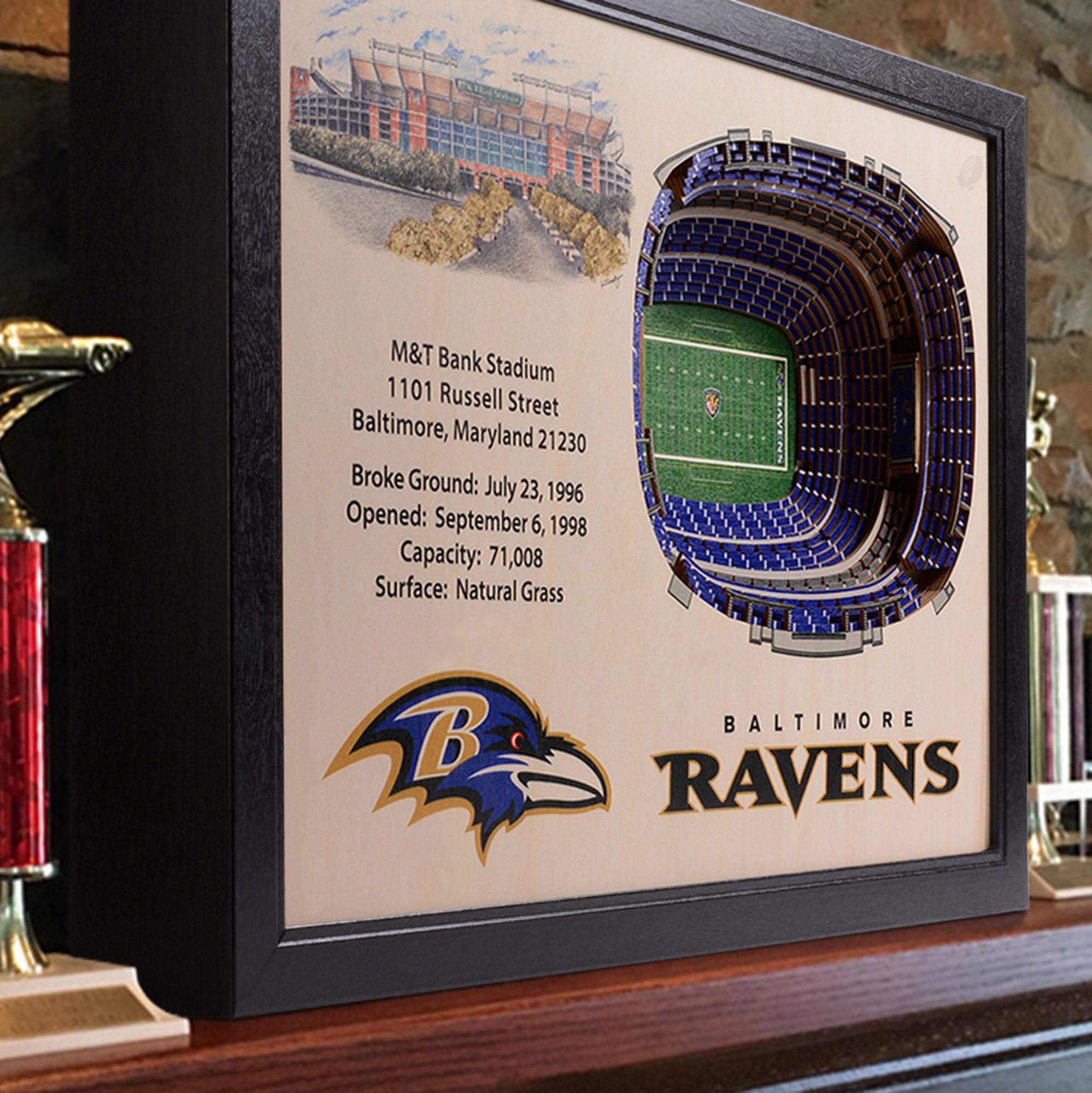 YouTheFan Baltimore Ravens 25-Layer StadiumViews 3D Wall Art product image
