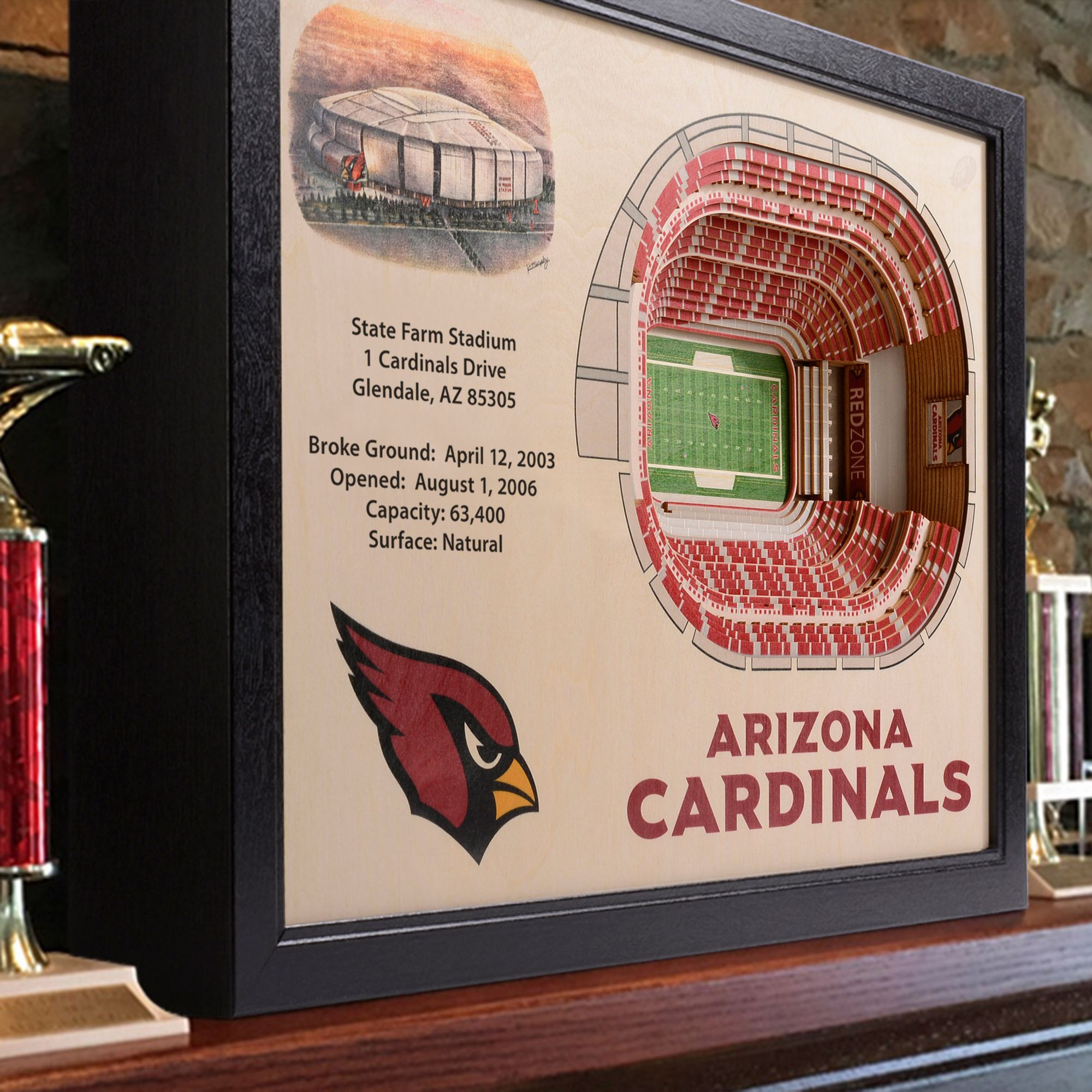 You the Fan Arizona Cardinals 25-Layer StadiumViews 3D Wall Art product image