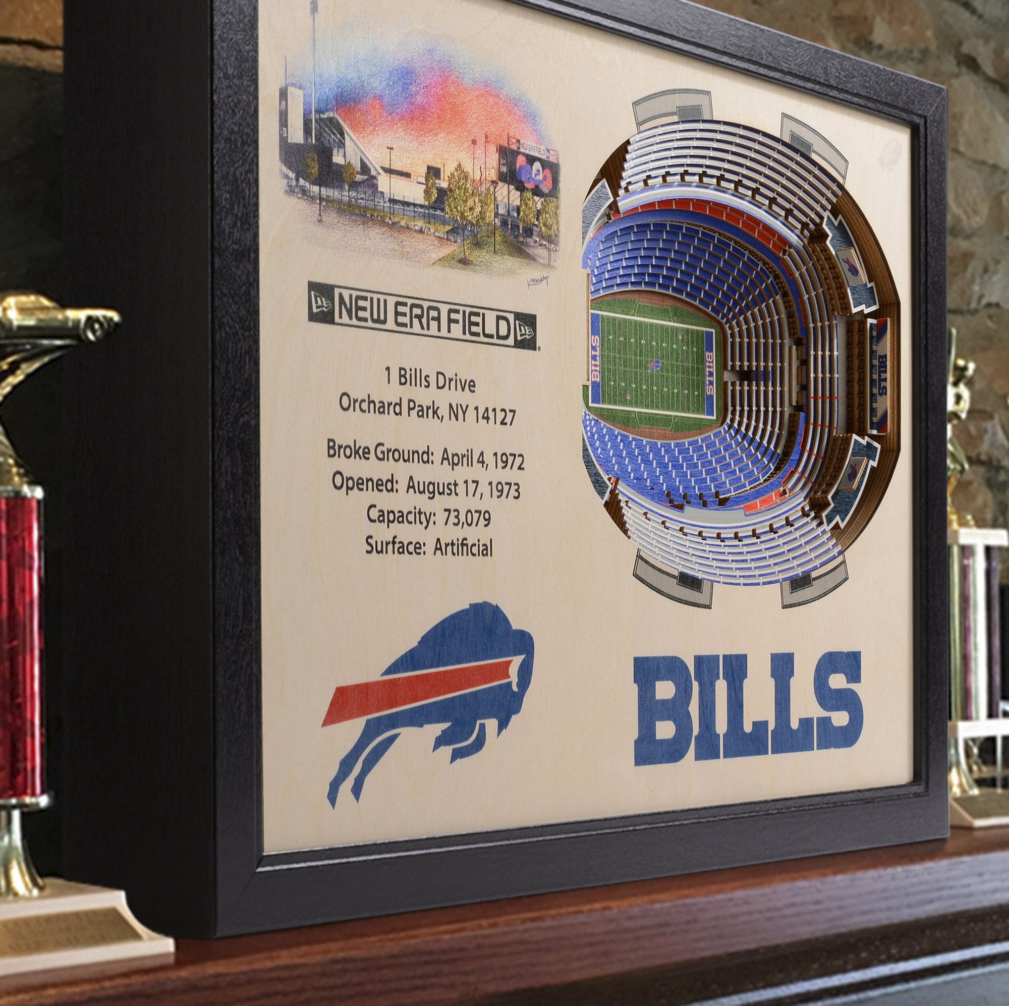 YouTheFan Buffalo Bills 25-Layer StadiumViews 3D Wall Art product image