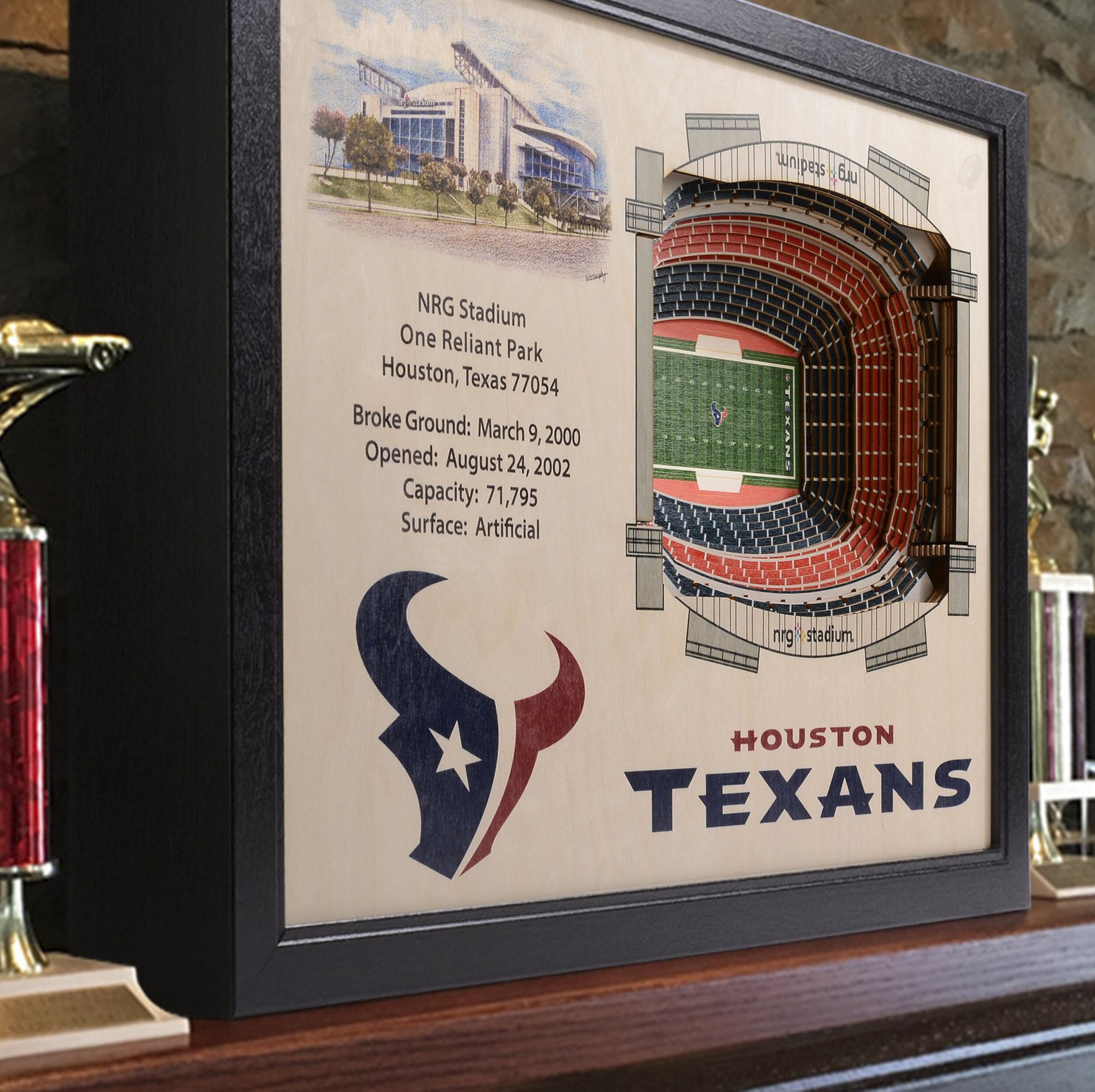 YouTheFan Houston Texans 25-Layer StadiumViews 3D Wall Art product image