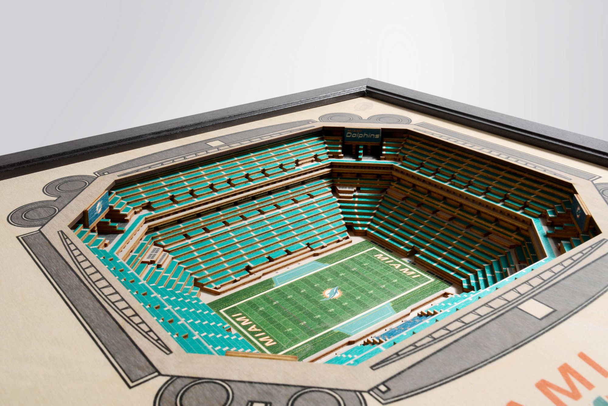 YouTheFan Miami Dolphins 25-Layer StadiumViews 3D Wall Art product image