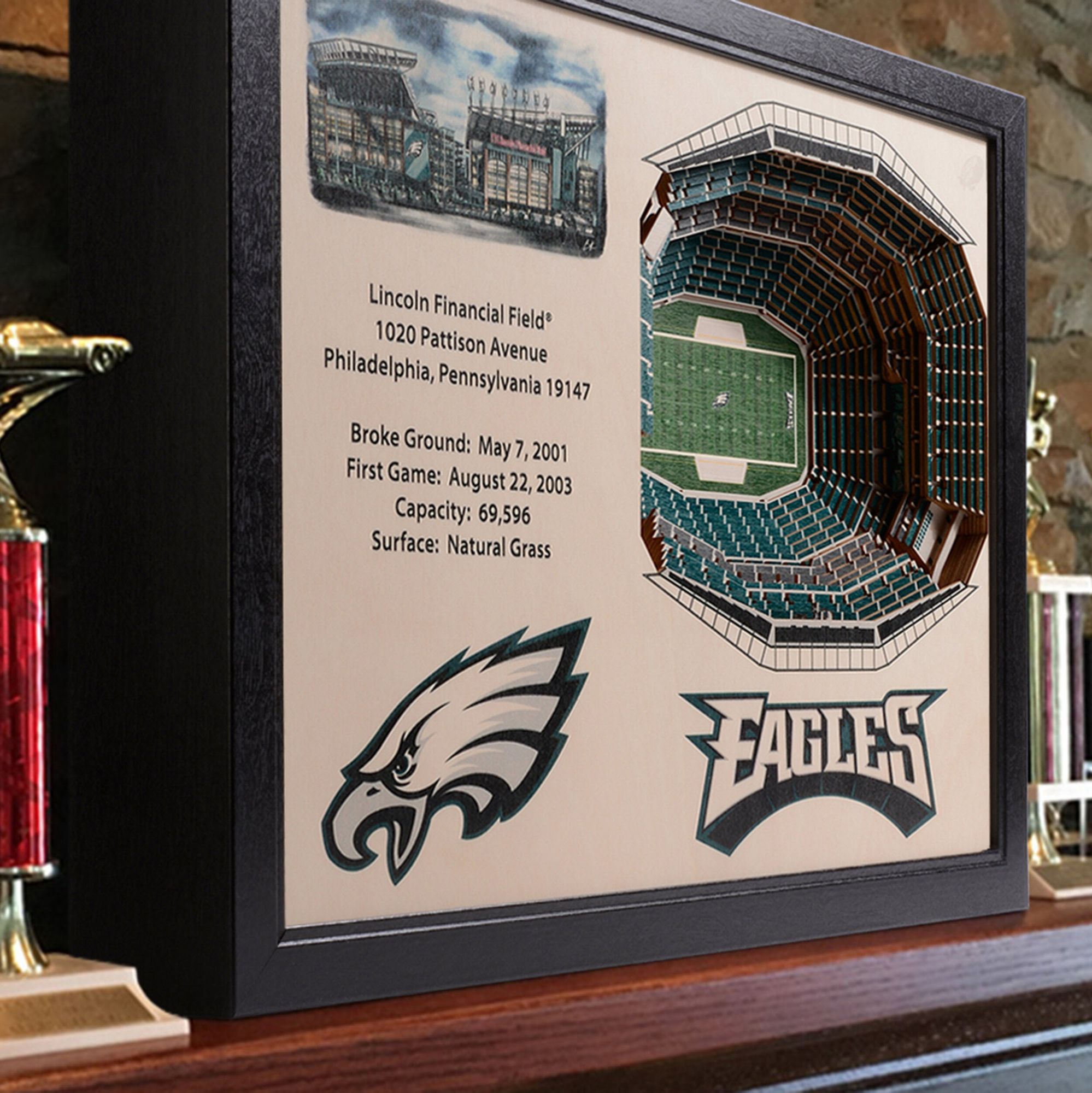YouTheFan Philadelphia Eagles 25-Layer StadiumViews 3D Wall Art product image