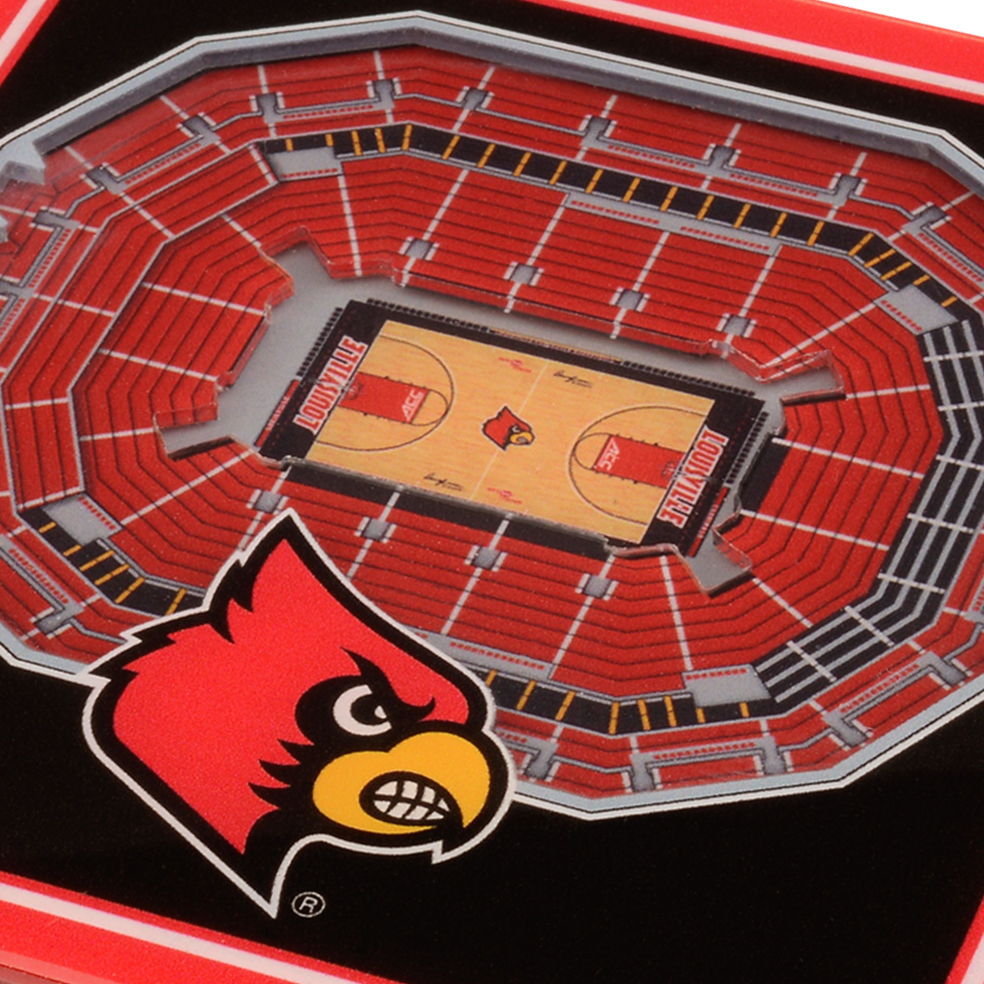 You the Fan Louisville Cardinals Stadium View Coaster Set