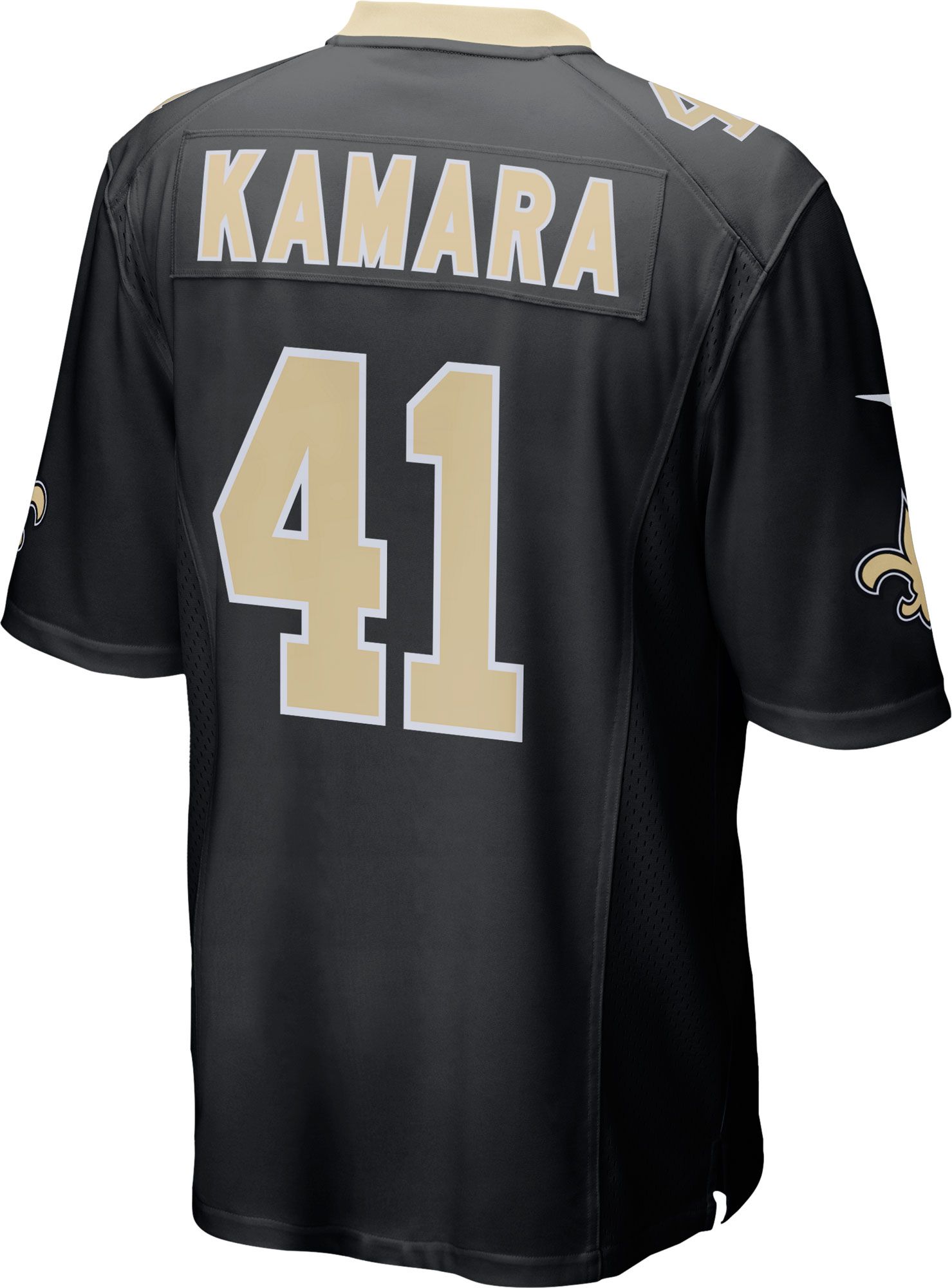 Nike Men's New Orleans Saints Alvin Kamara #41 Black Game Jersey