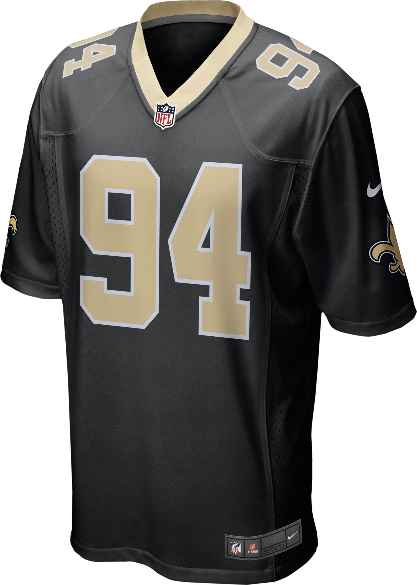 Nike Men's New Orleans Saints Cameron Jordan #94 Black Game Jersey product image