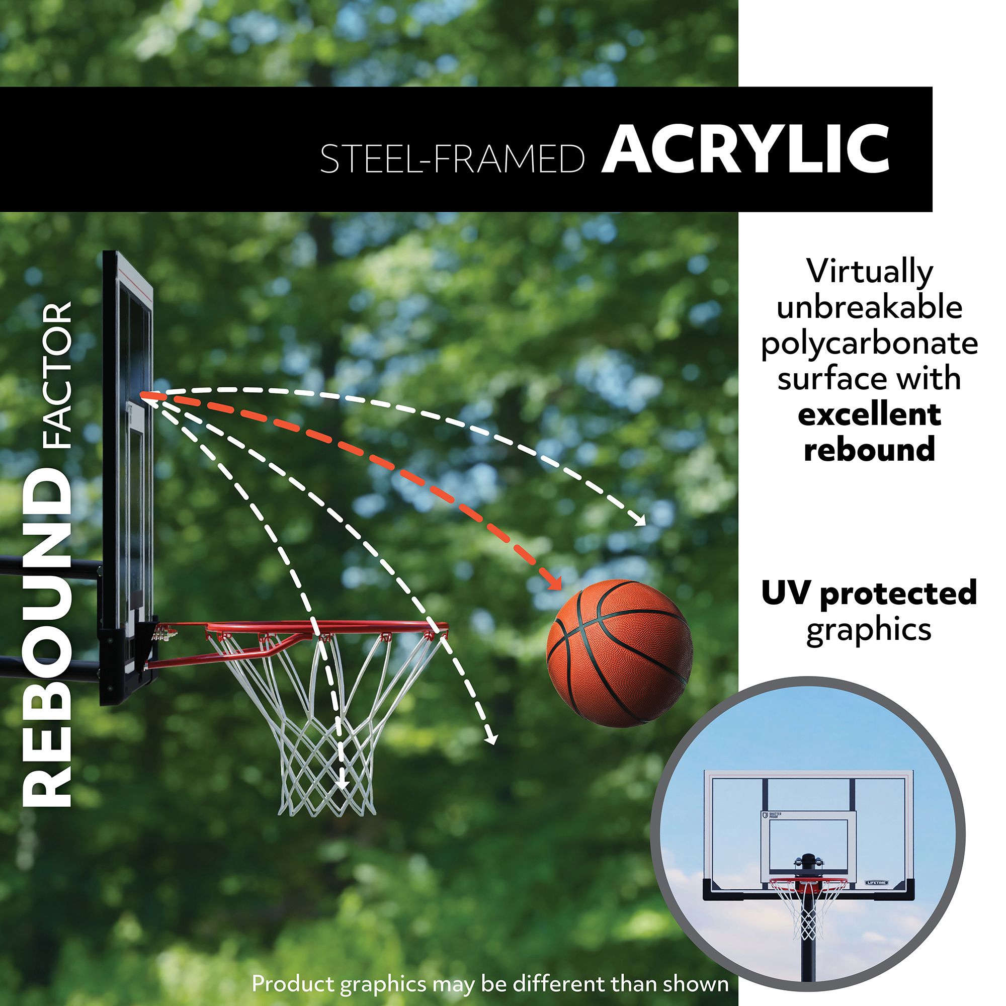 Lifetime 54” Portable Steel Framed Acrylic Basketball Hoop product image