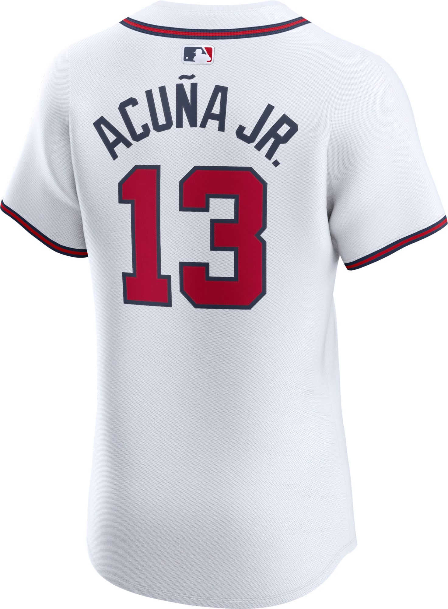 Nike Men's Atlanta Braves Ronald Acuña Jr. #13 White Home Elite Jersey product image