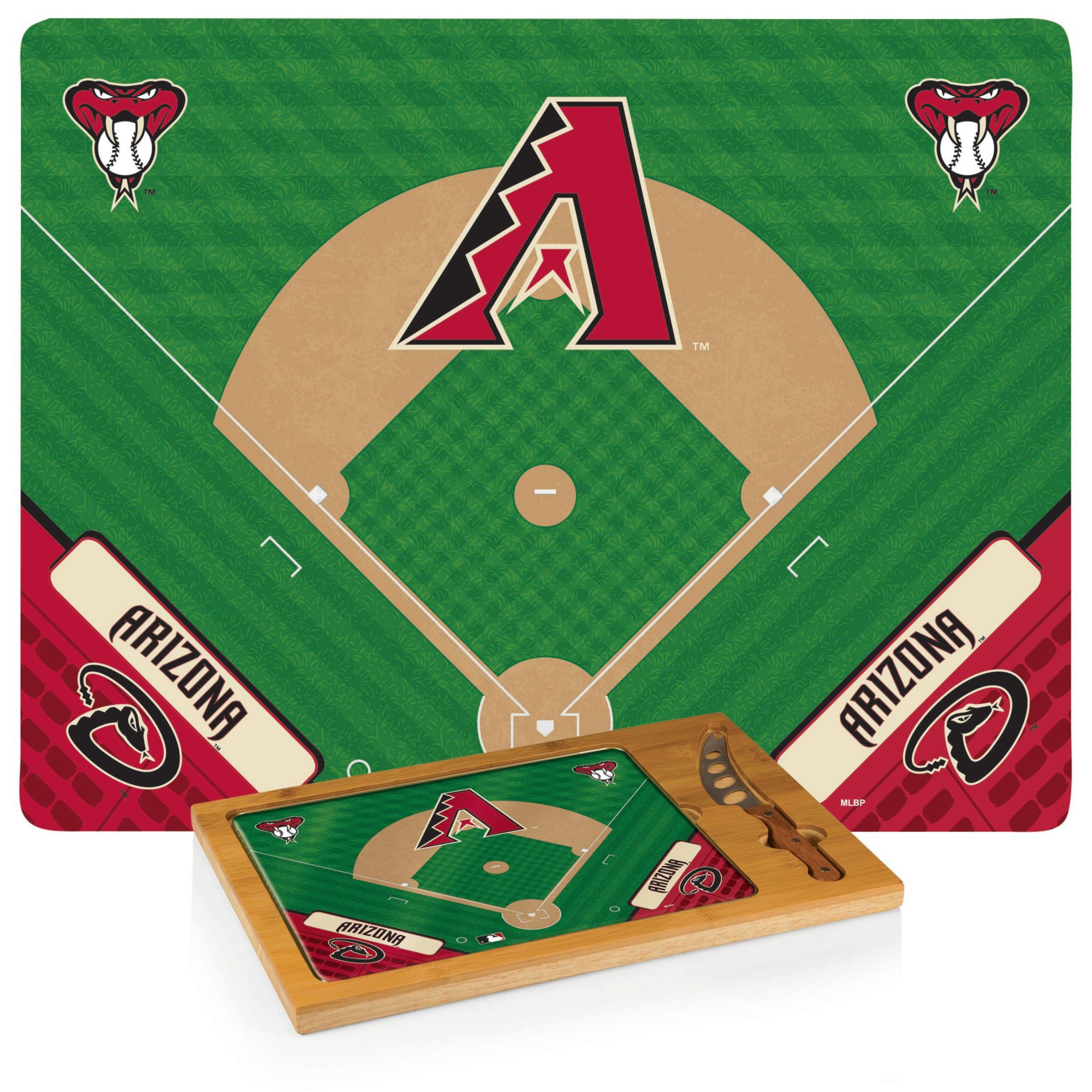 Picnic Time Arizona Diamondbacks Glass Top Serving Board Set product image
