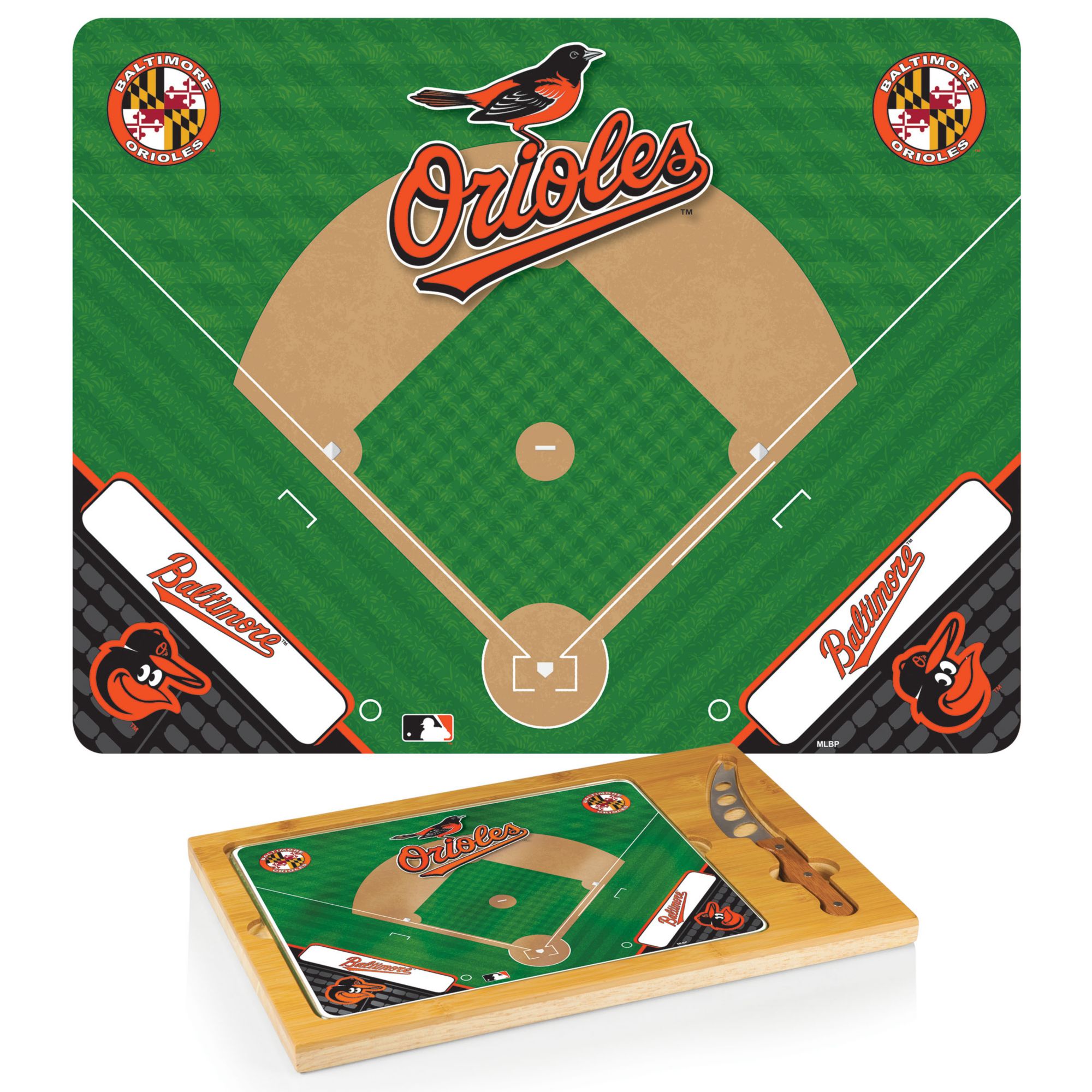 Picnic Time Baltimore Orioles Glass Top Serving Board Set product image