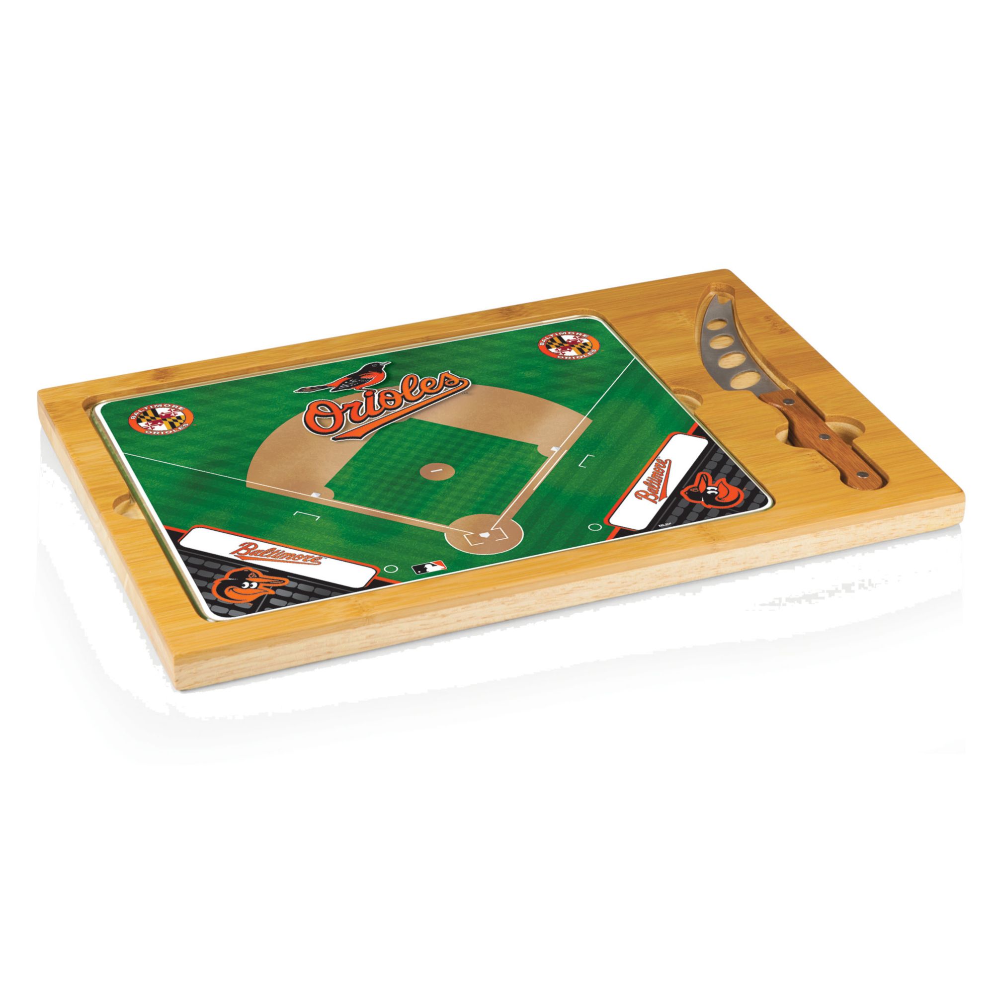 Picnic Time Baltimore Orioles Glass Top Serving Board Set