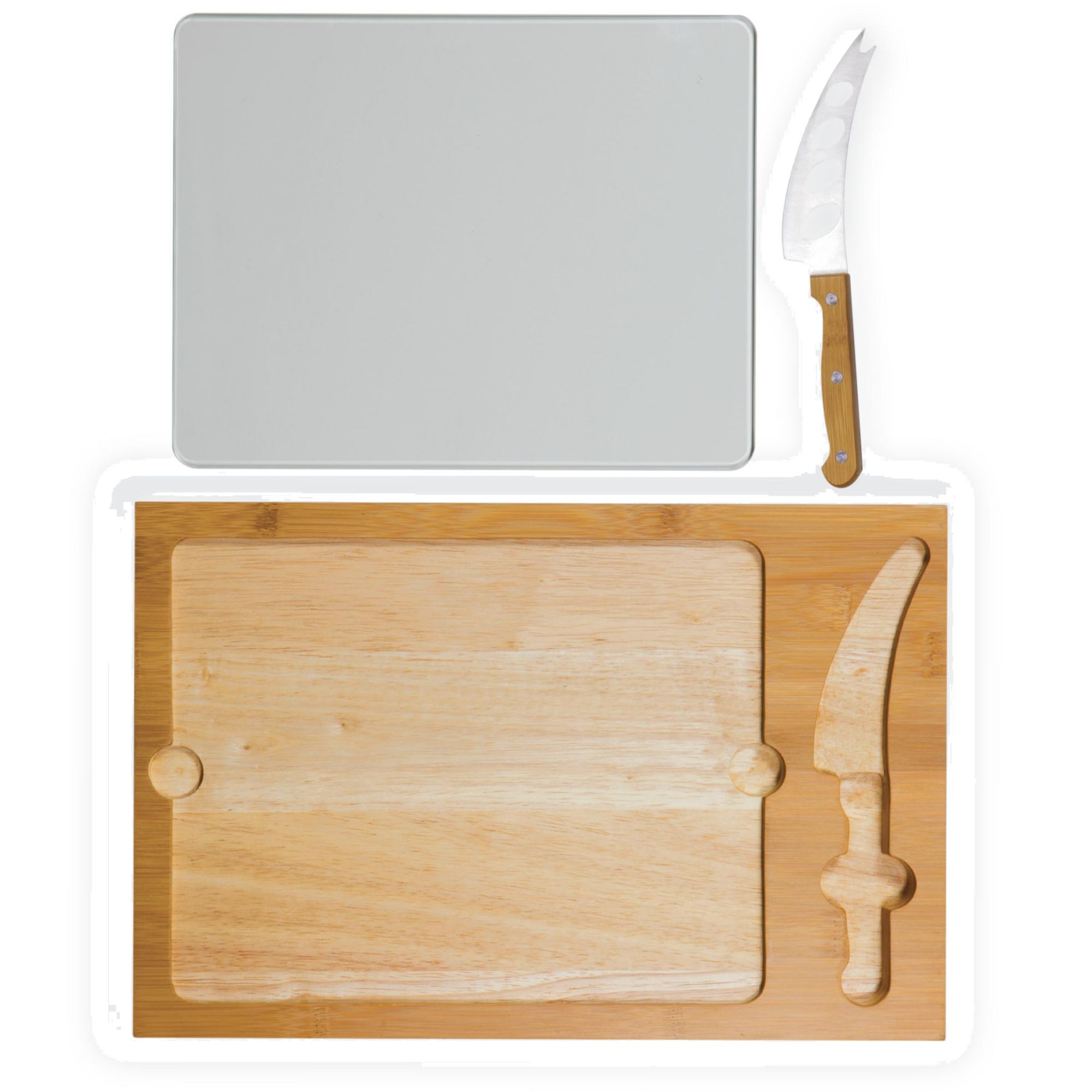 Picnic Time Chicago Cubs Glass Top Serving Board Set product image