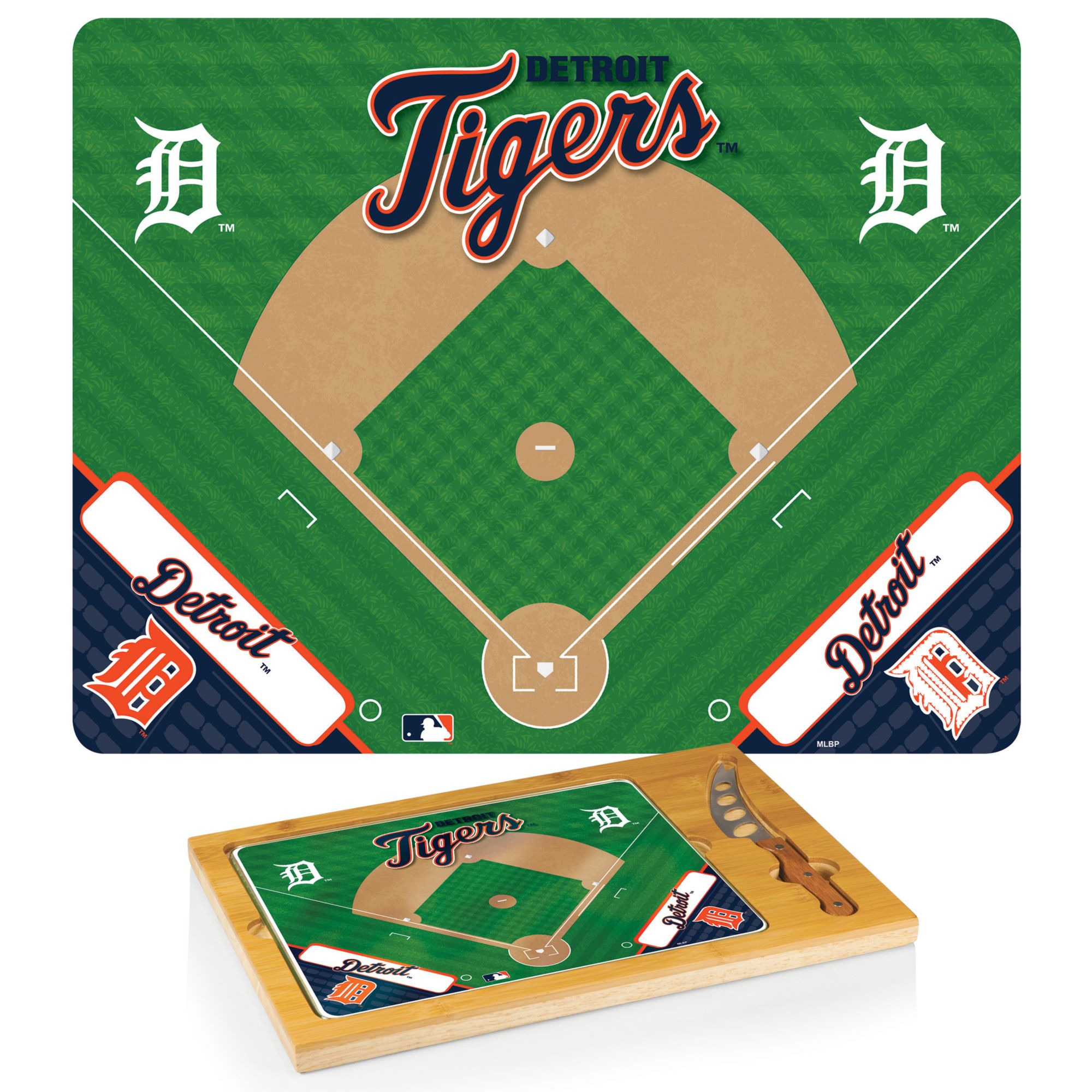 Picnic Time Detroit Tigers Glass Top Serving Board Set product image
