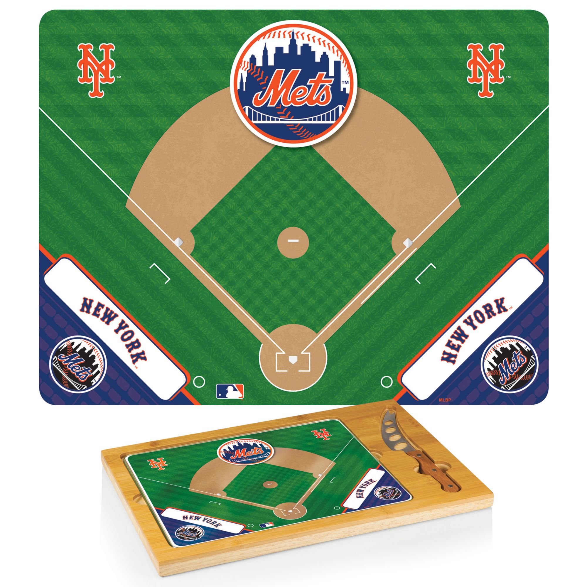 Picnic Time New York Mets Glass Top Serving Board Set product image