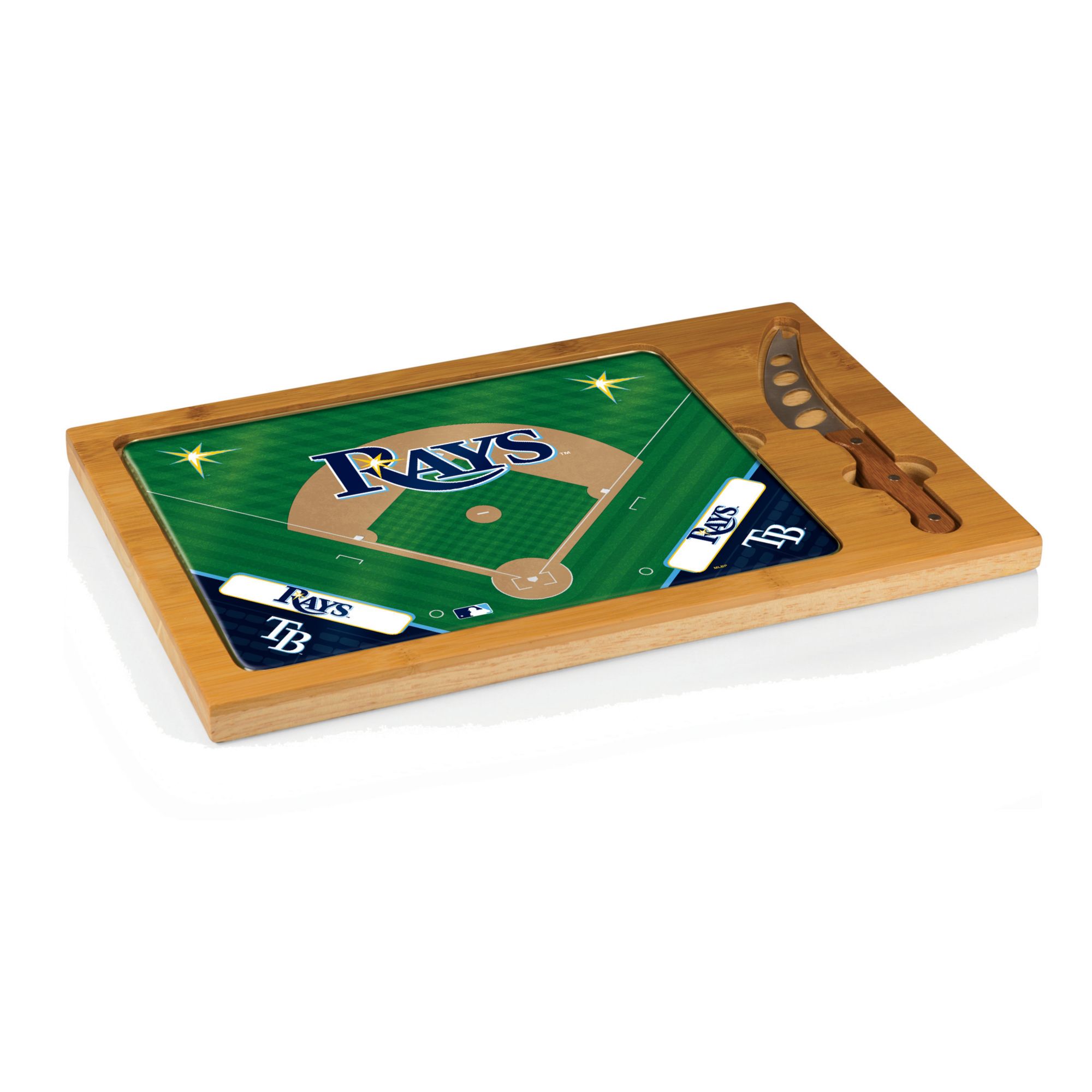Picnic Time Tampa Bay Rays Glass Top Serving Board Set product image
