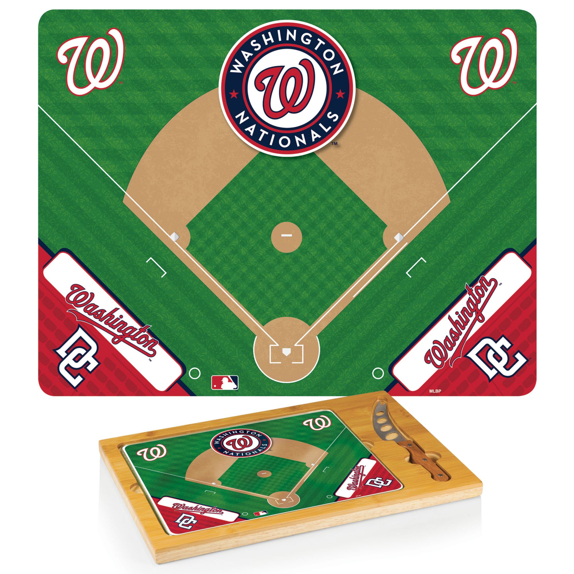 Picnic Time Washington Nationals Glass Top Serving Board Set product image